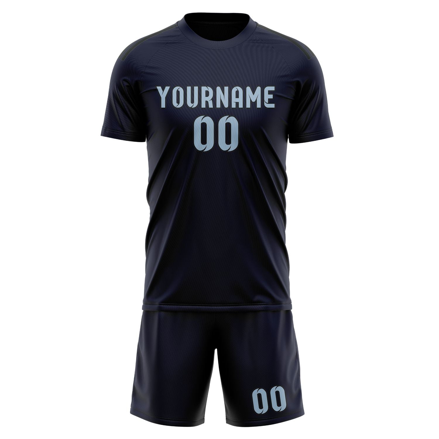 Maßgeschneidertes Professionelles Stahlblau Hellblau Fußballtrikot-Set