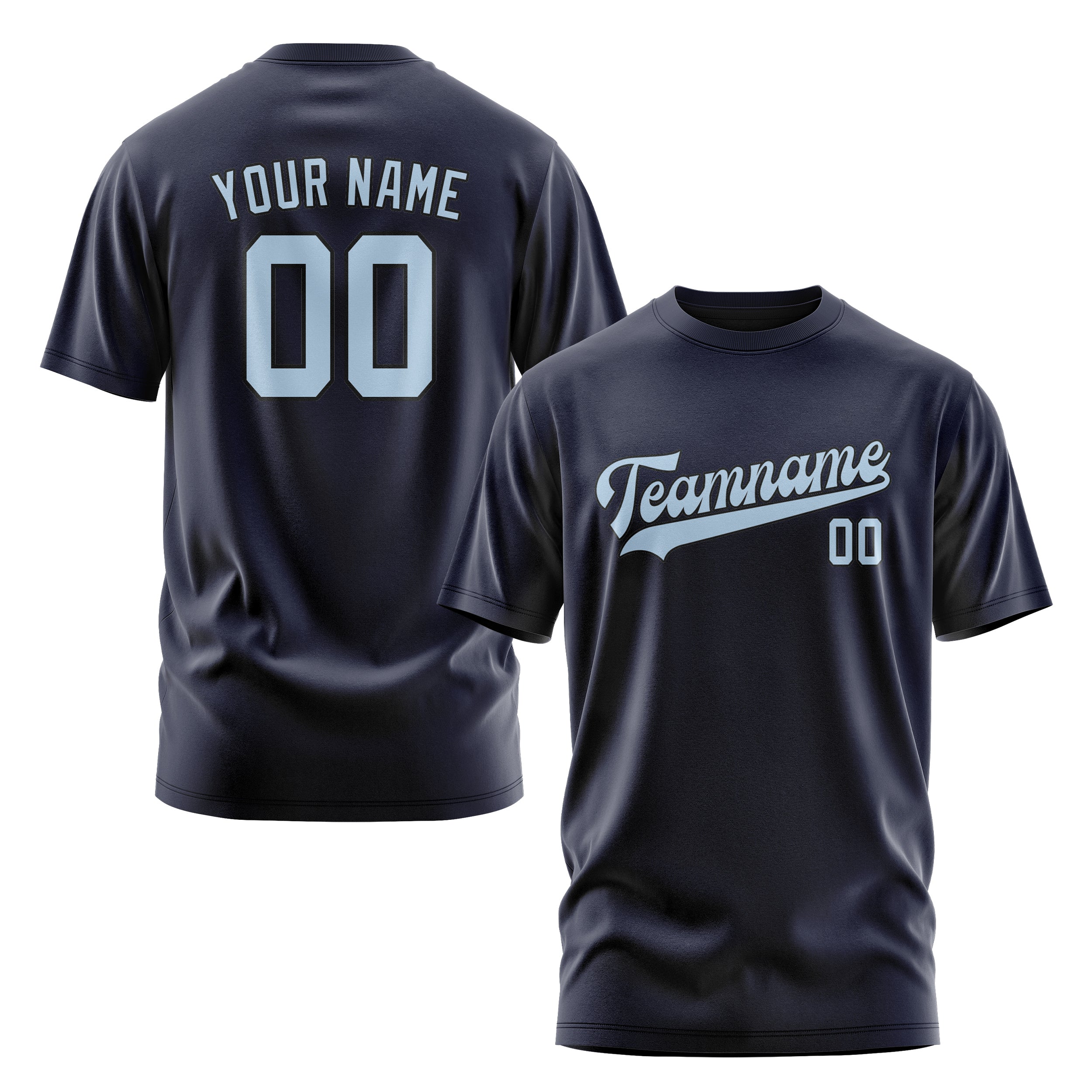 Maßgeschneidertes Stahlblau Hellblau T-Shirt