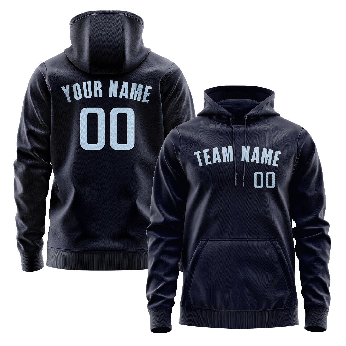 Maßgeschneidertes Stahlblau Hellblau Hoodie