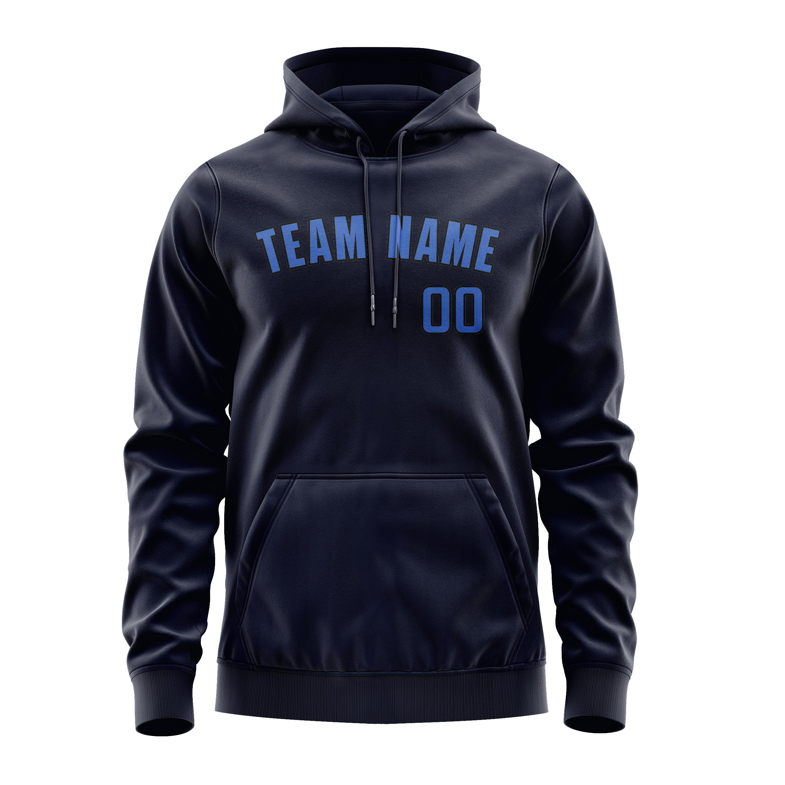 Maßgeschneidertes Stahlblau Himmelblau Hoodie