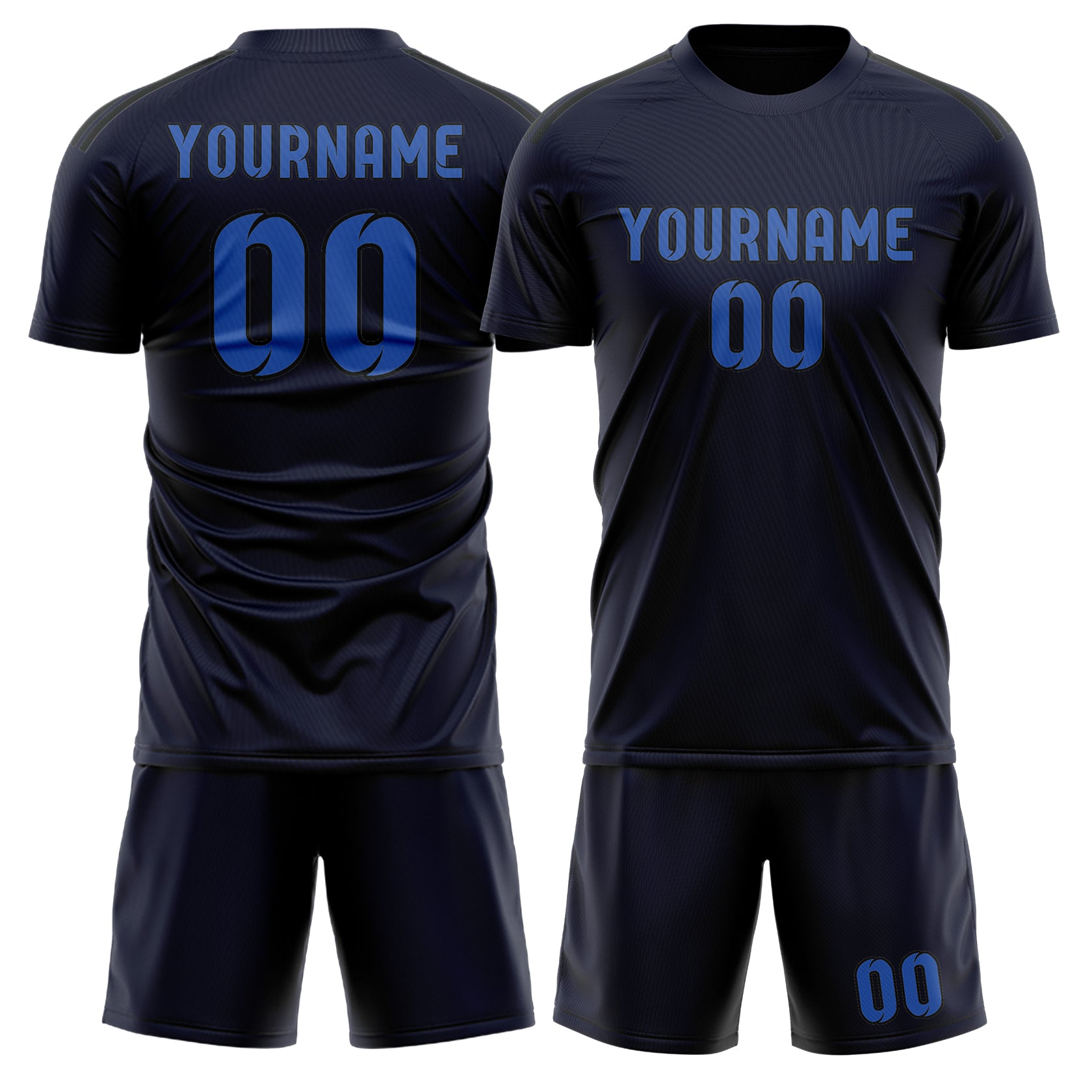 Maßgeschneidertes Professionelles Stahlblau Himmelblau Fußballtrikot-Set