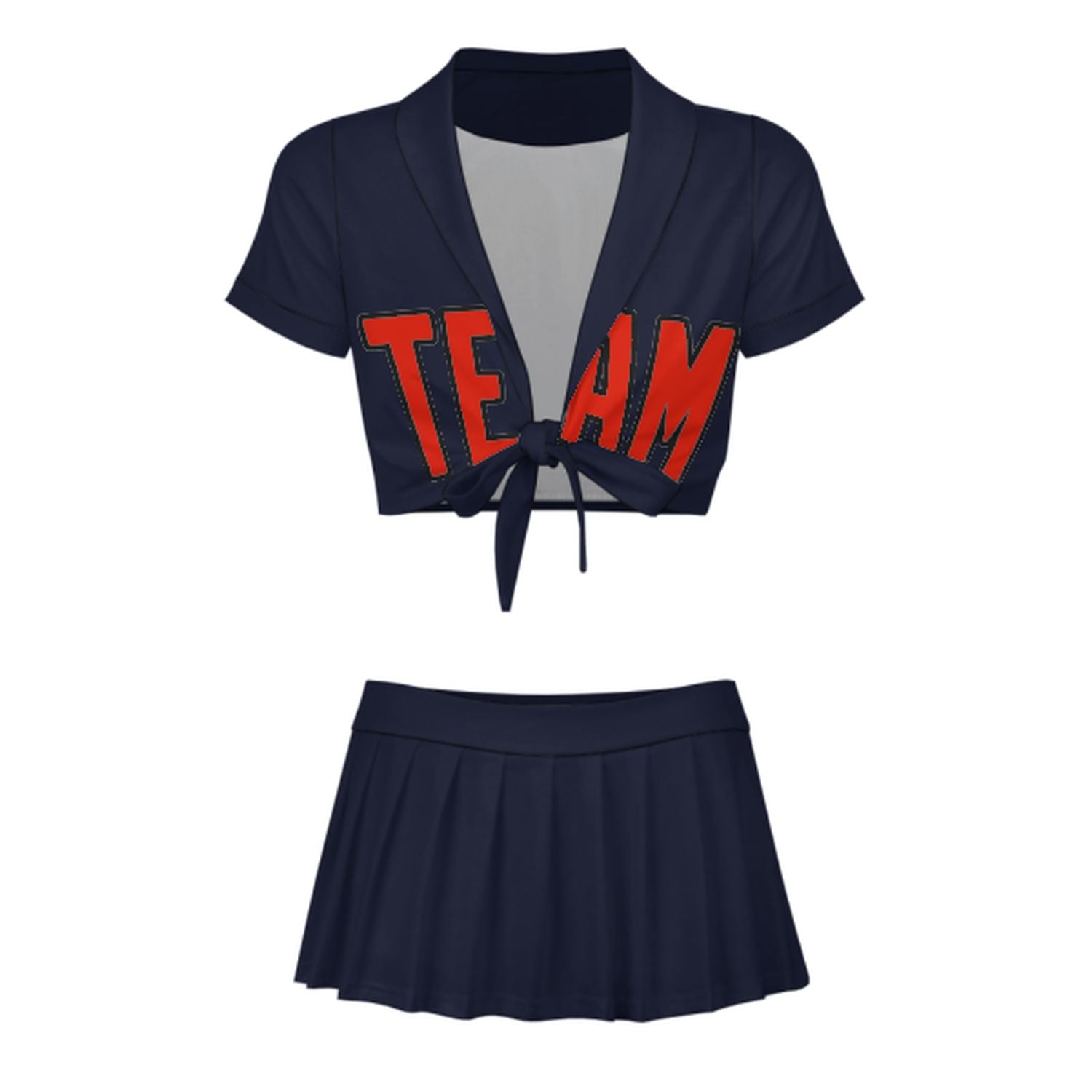 Completo da cheerleader personalizzato blu acciaio arancione rosso