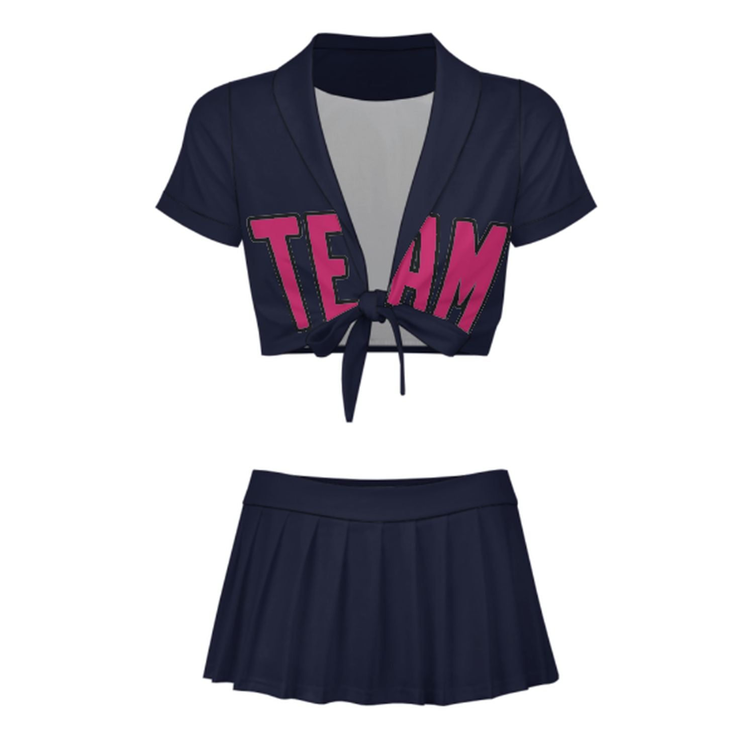 Completo da cheerleader personalizzato blu acciaio e rosa