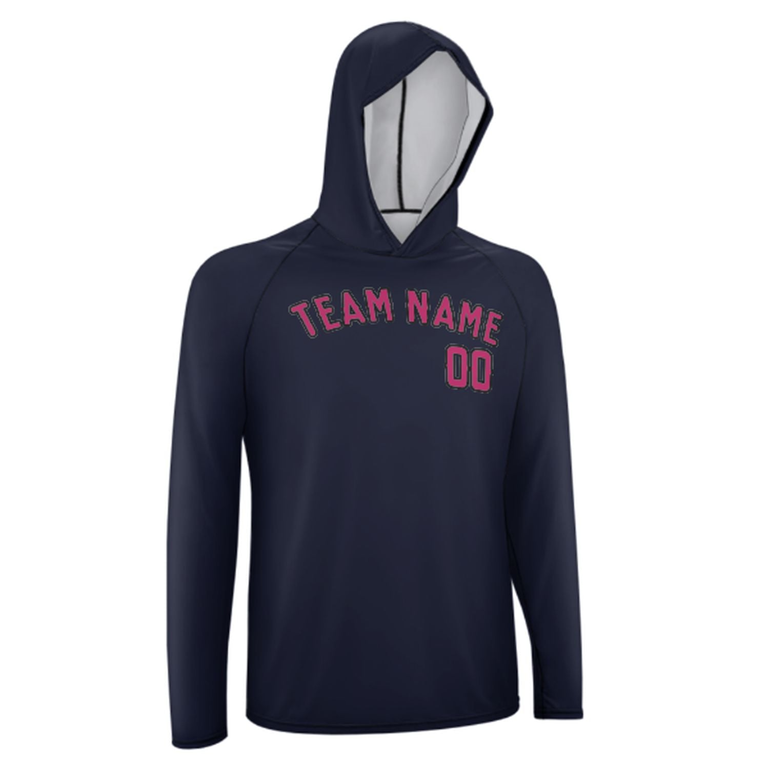 Maßgeschneidertes Stahlblau Rosarot UV-Hoodie