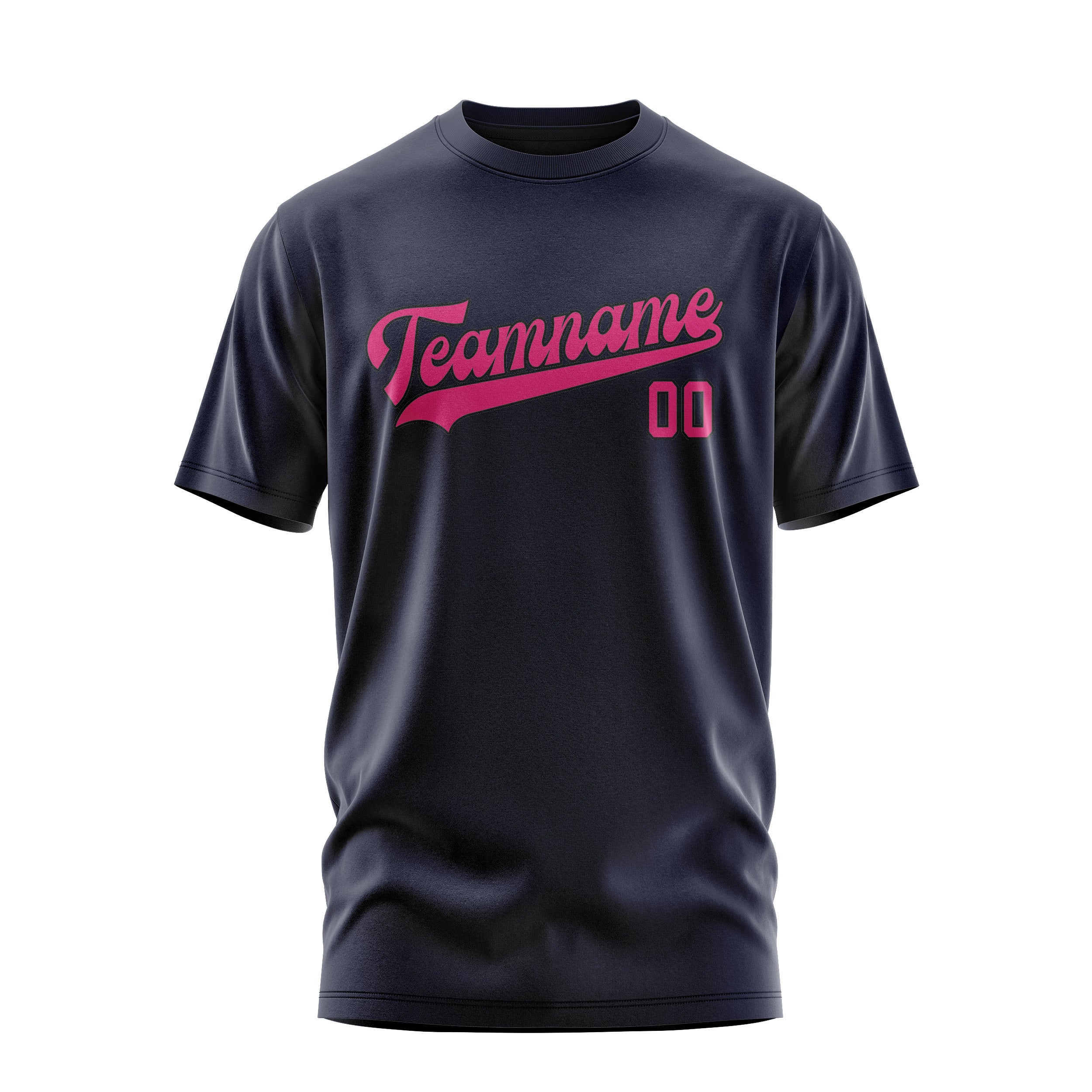 Maßgeschneidertes Stahlblau Rosarot T-Shirt