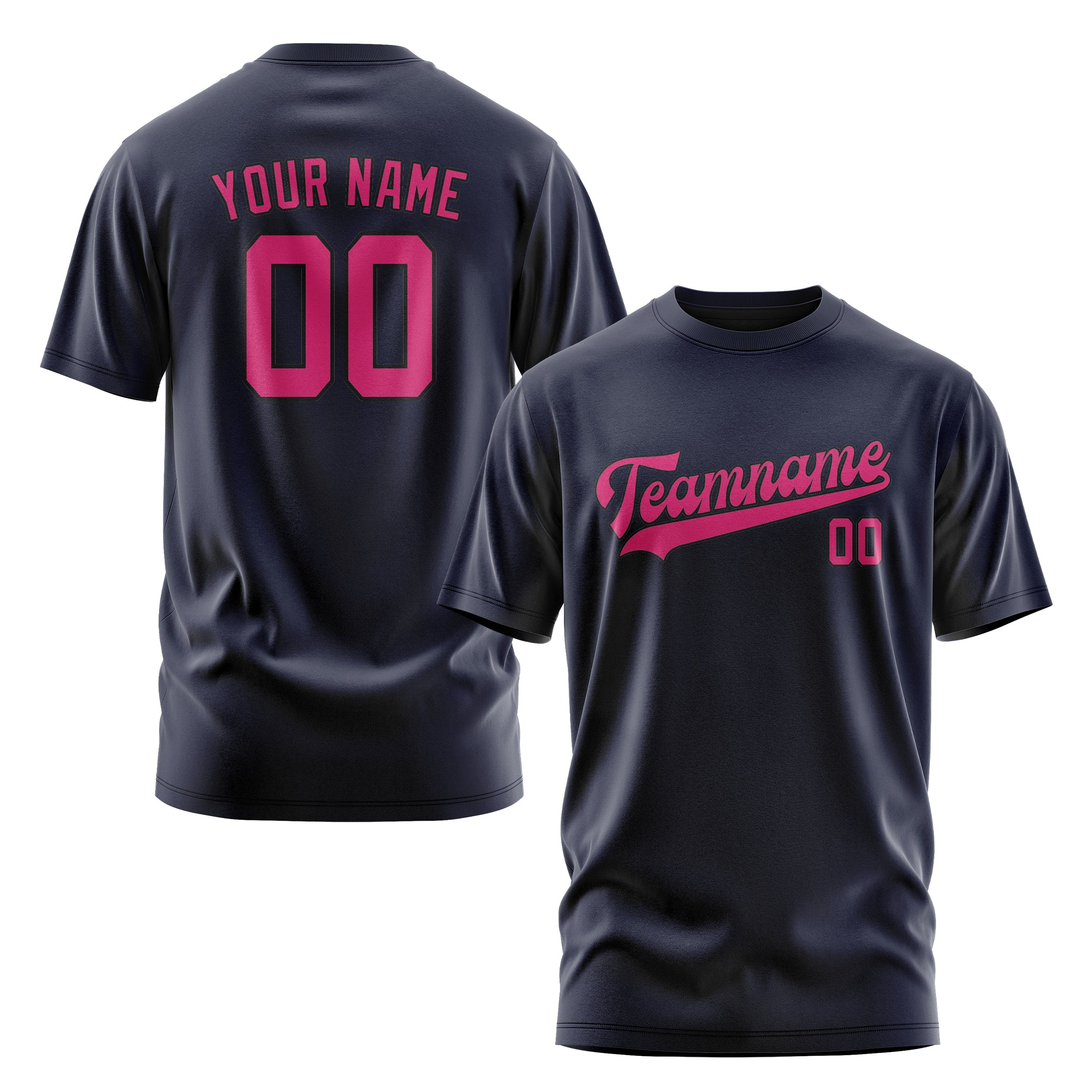Maßgeschneidertes Stahlblau Rosarot T-Shirt
