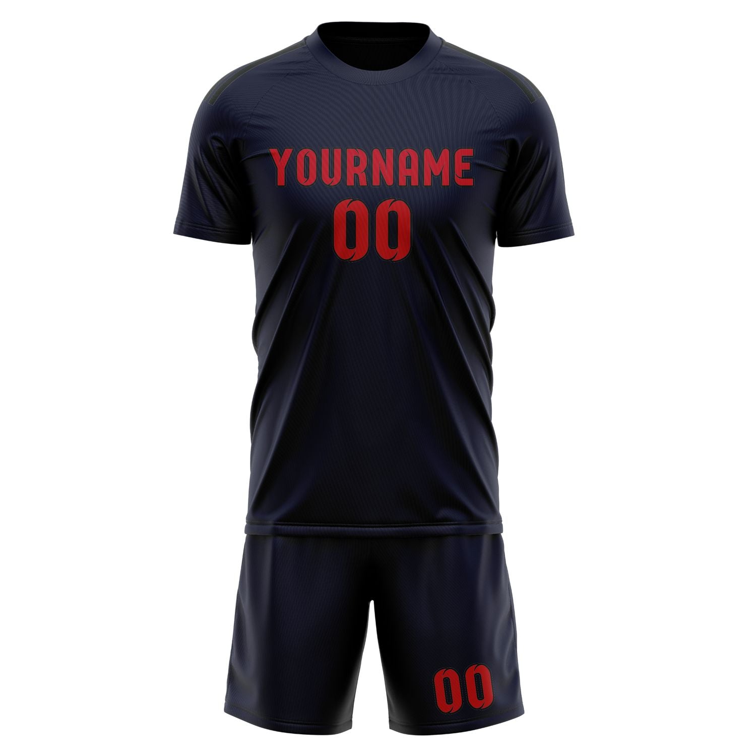 Maßgeschneidertes Professionelles Stahlblau Rot Fußballtrikot-Set