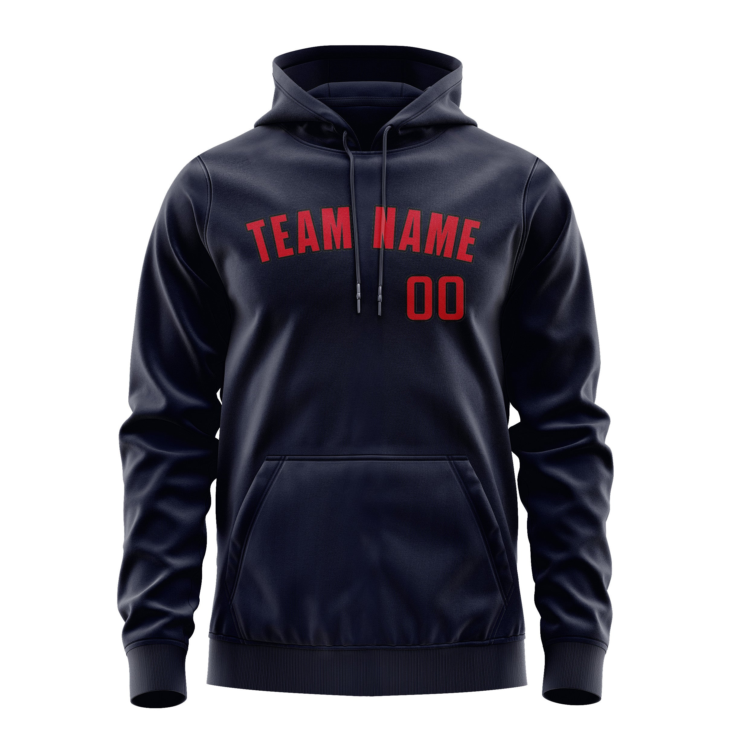 Maßgeschneidertes Stahlblau Rot Hoodie
