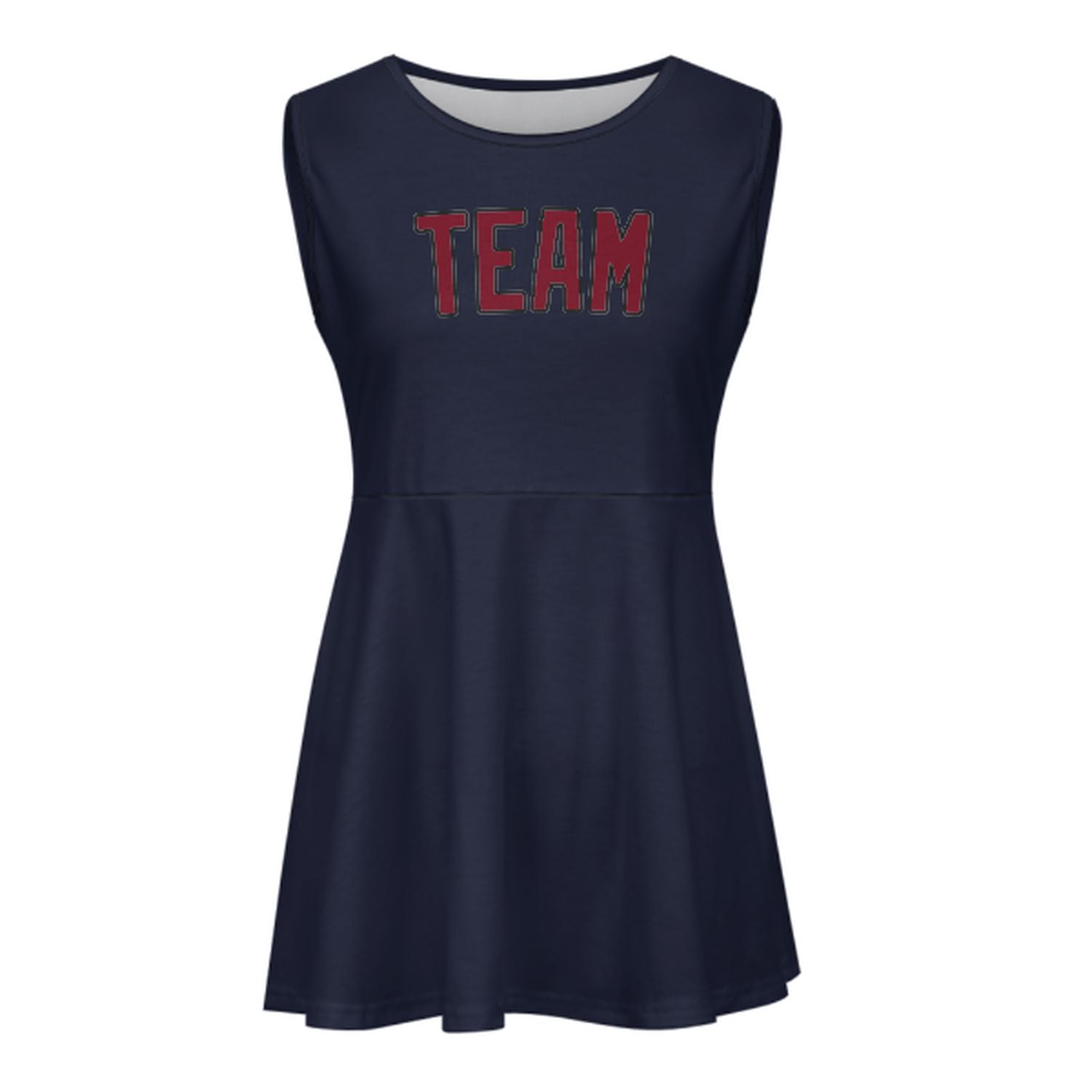 Maßgeschneidertes Stahlblau Karmesinrot Cheerleader-Kleid