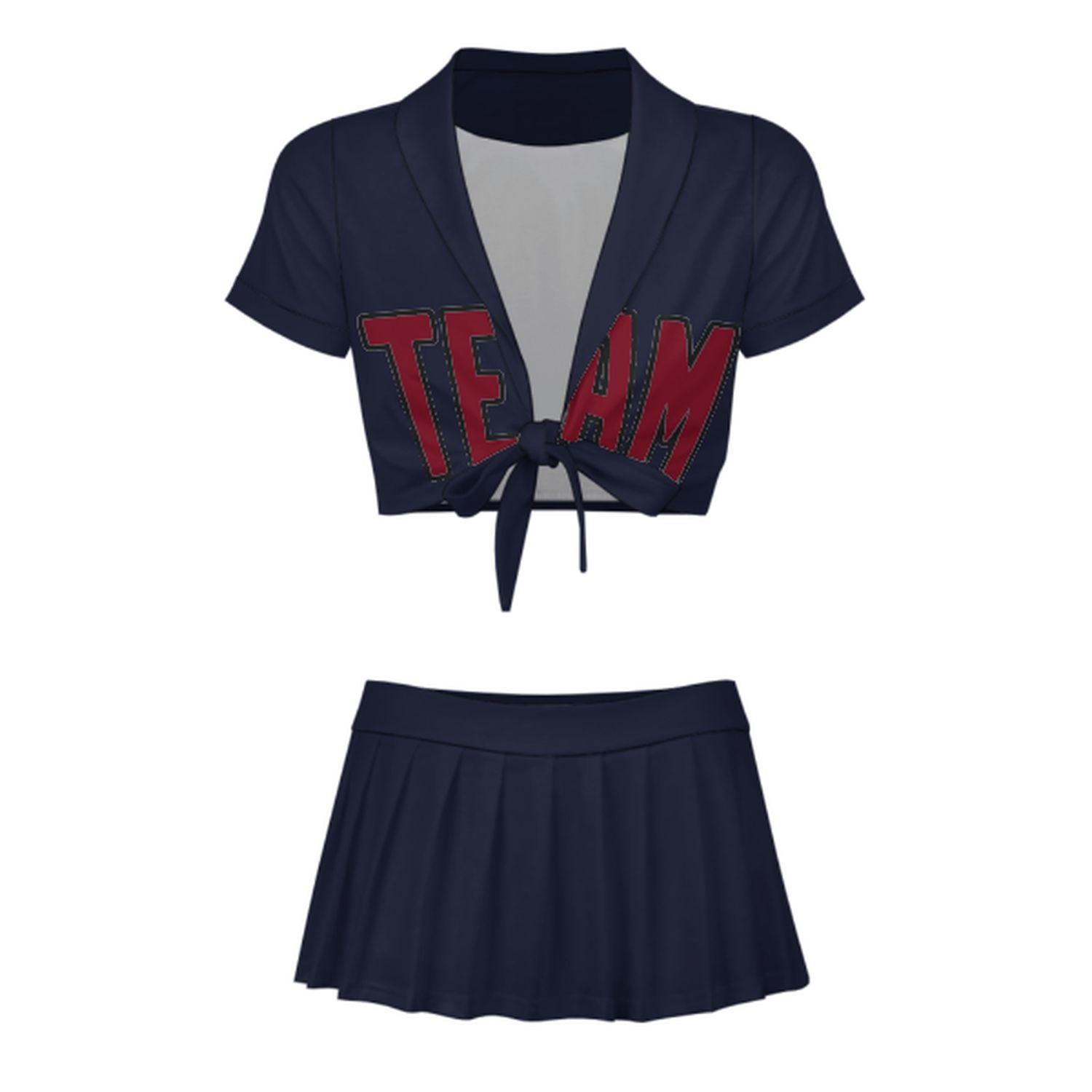 Completo da cheerleader personalizzato blu acciaio e cremisi