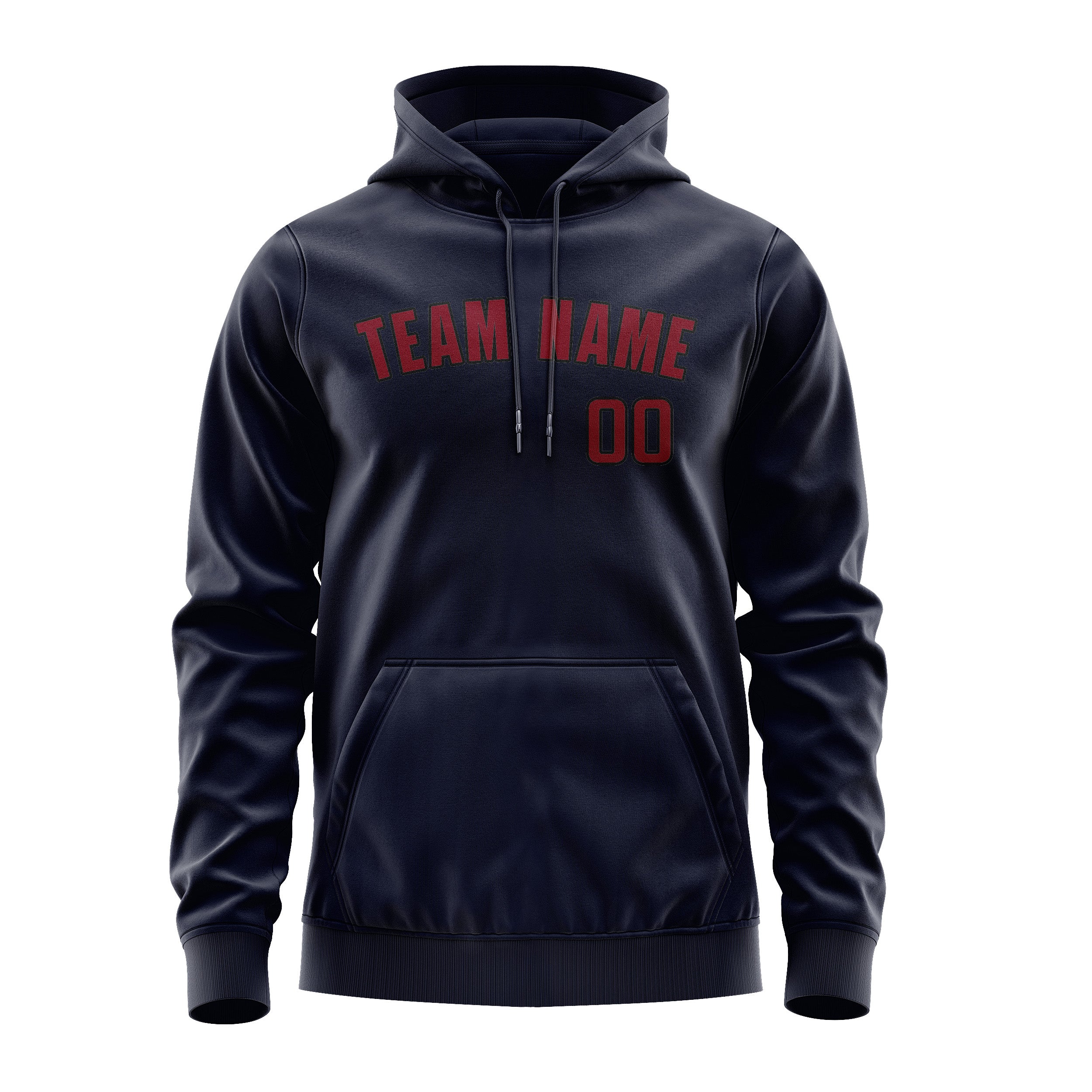 Maßgeschneidertes Stahlblau Karmesinrot Hoodie