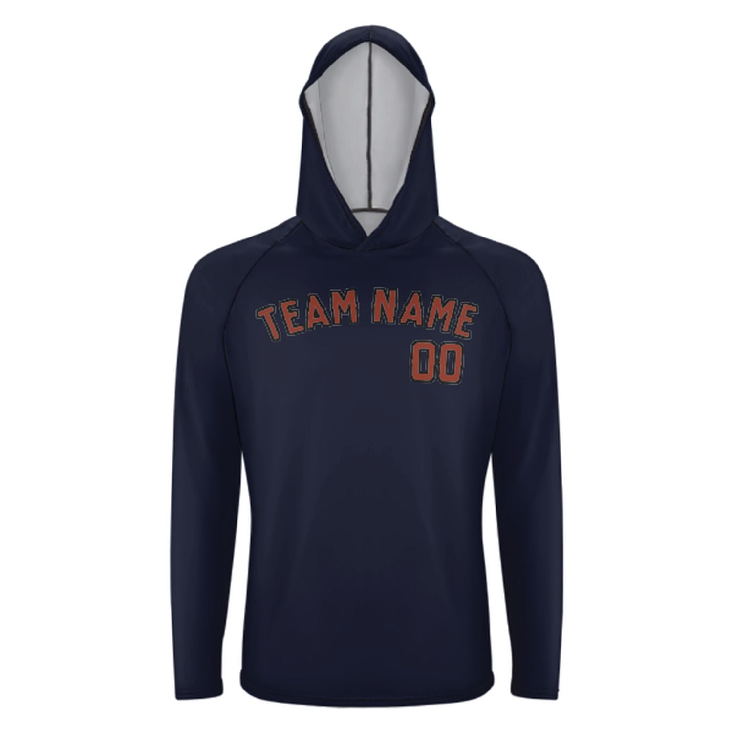 Maßgeschneidertes Stahlblau Korallenrot UV-Hoodie