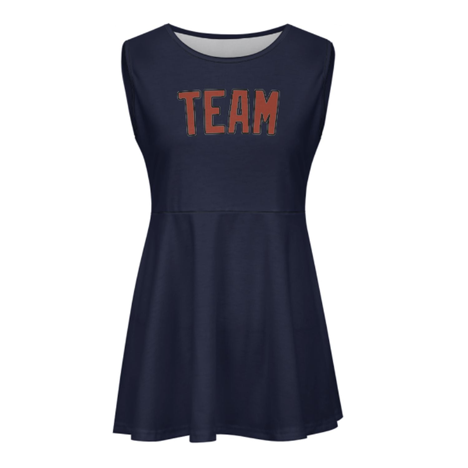 Maßgeschneidertes Stahlblau Korallenrot Cheerleader-Kleid