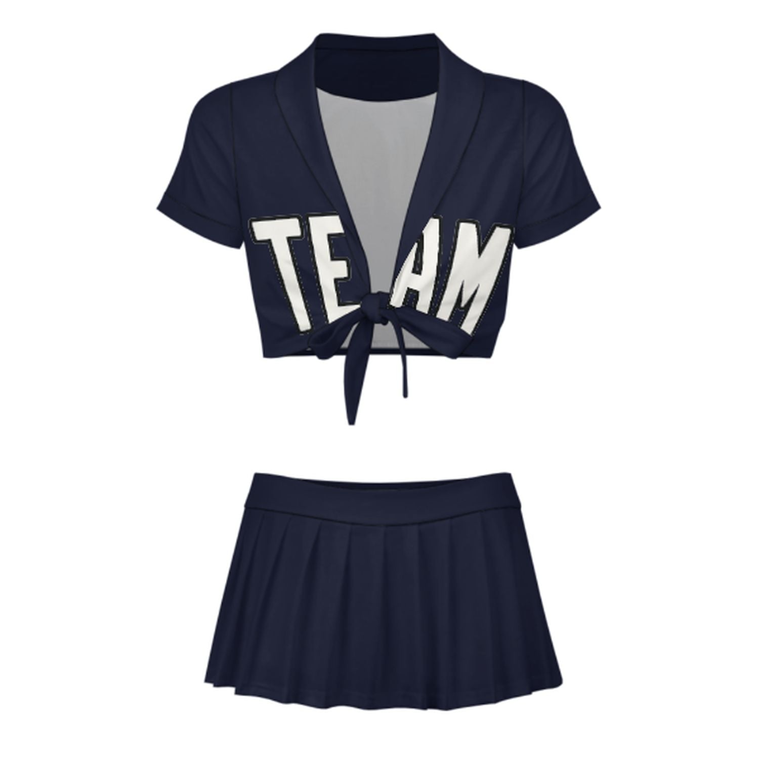 Completo da cheerleader personalizzato blu acciaio bianco