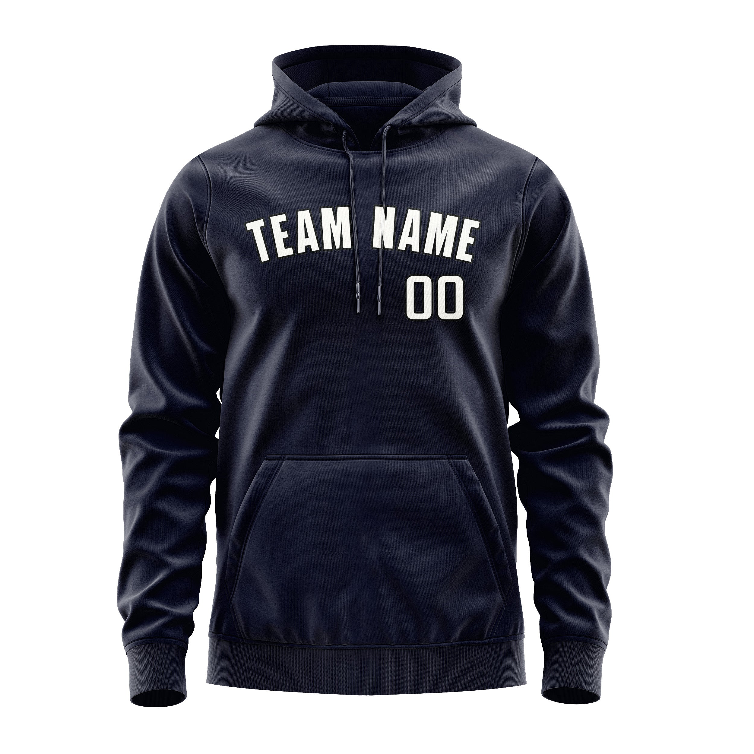 Maßgeschneidertes Stahlblau Weiß Hoodie