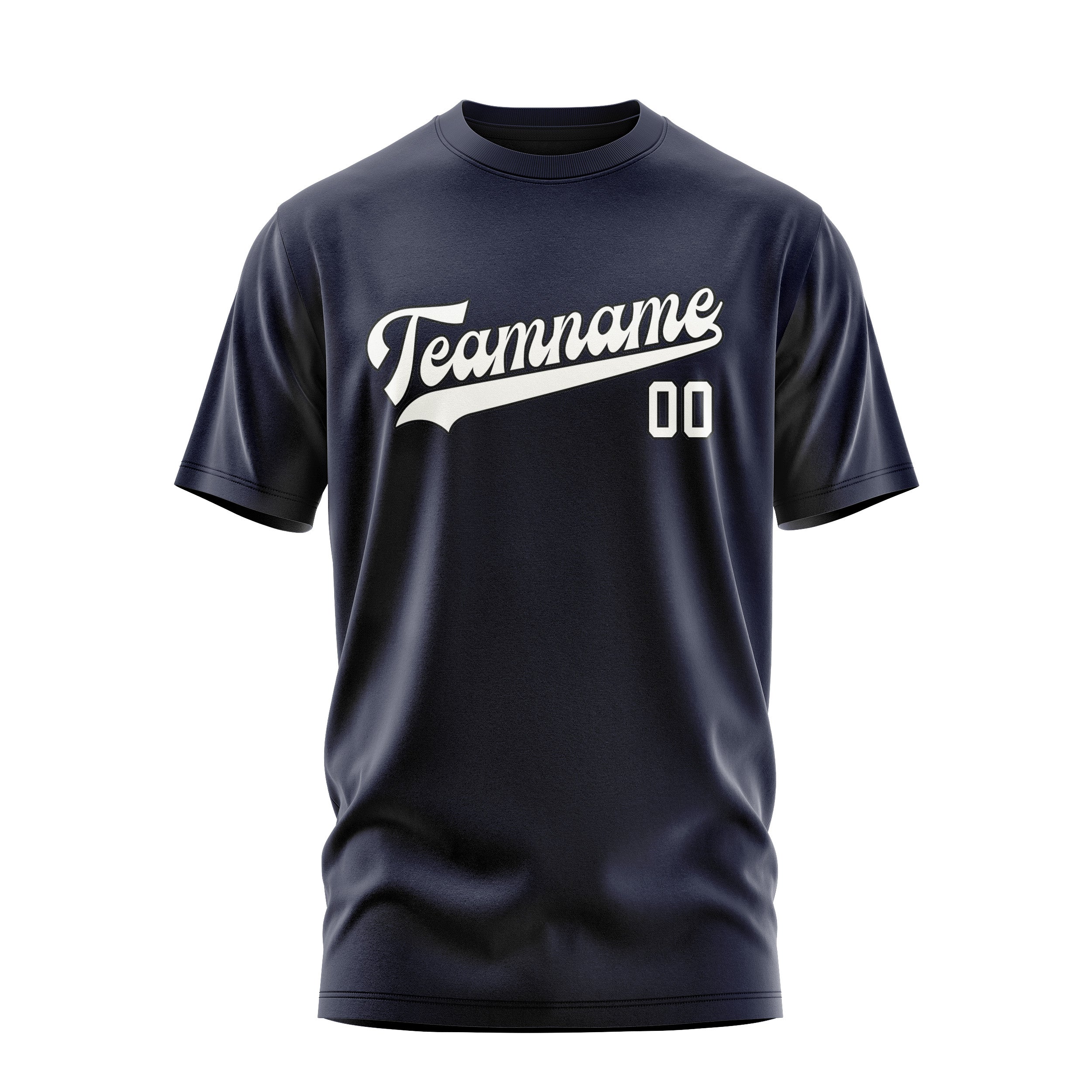 Maßgeschneidertes Stahlblau Weiß T-Shirt