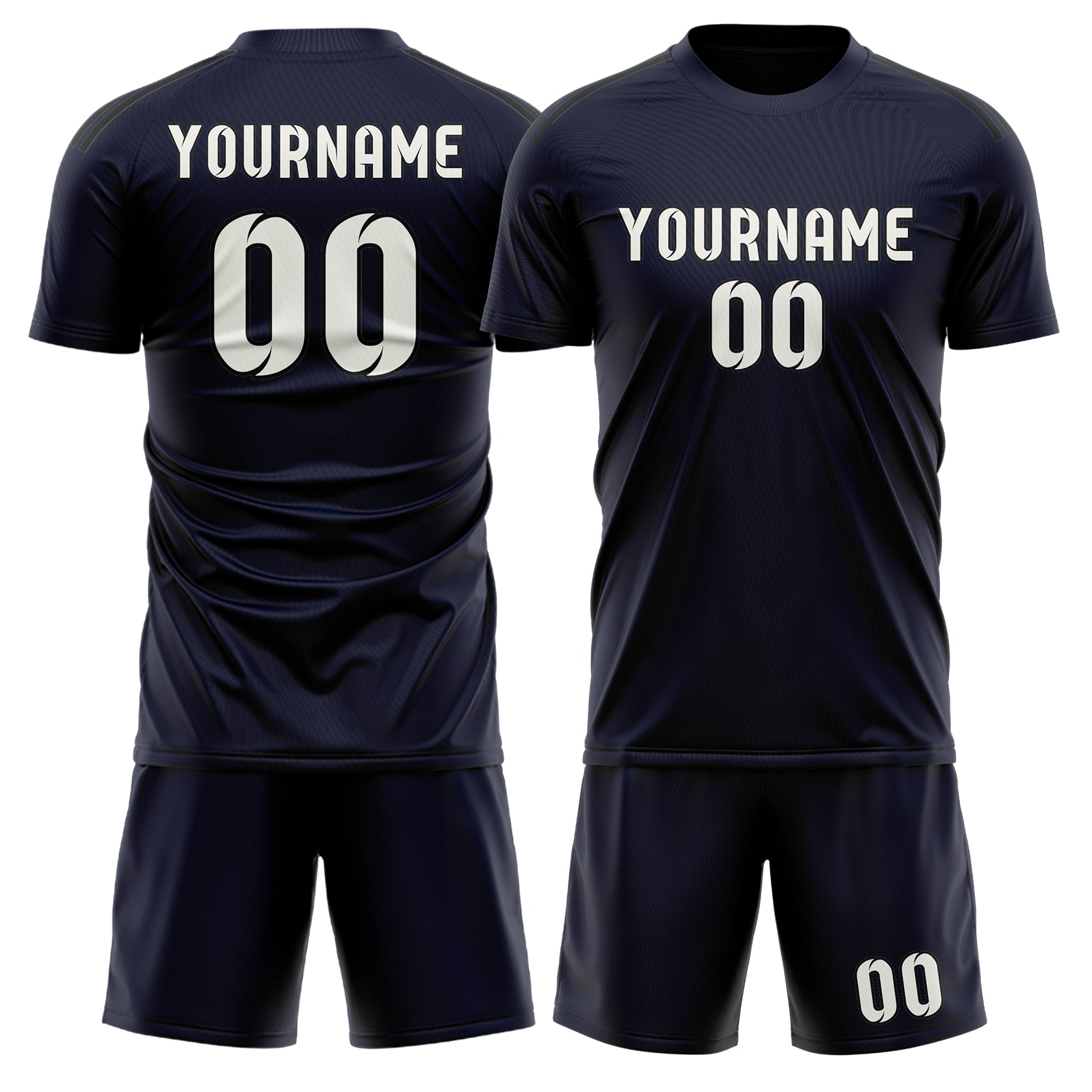 Maßgeschneidertes Professionelles Stahlblau Weiß Fußballtrikot-Set