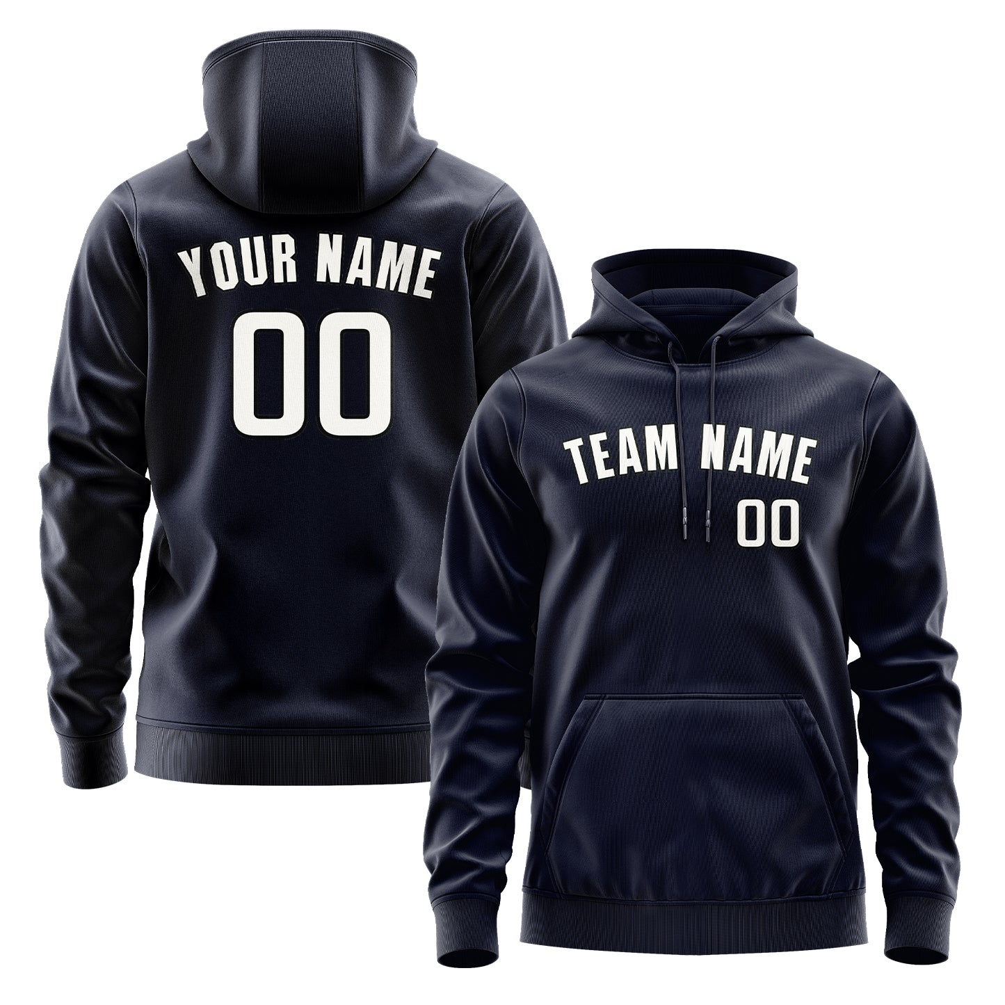 Maßgeschneidertes Stahlblau Weiß Hoodie
