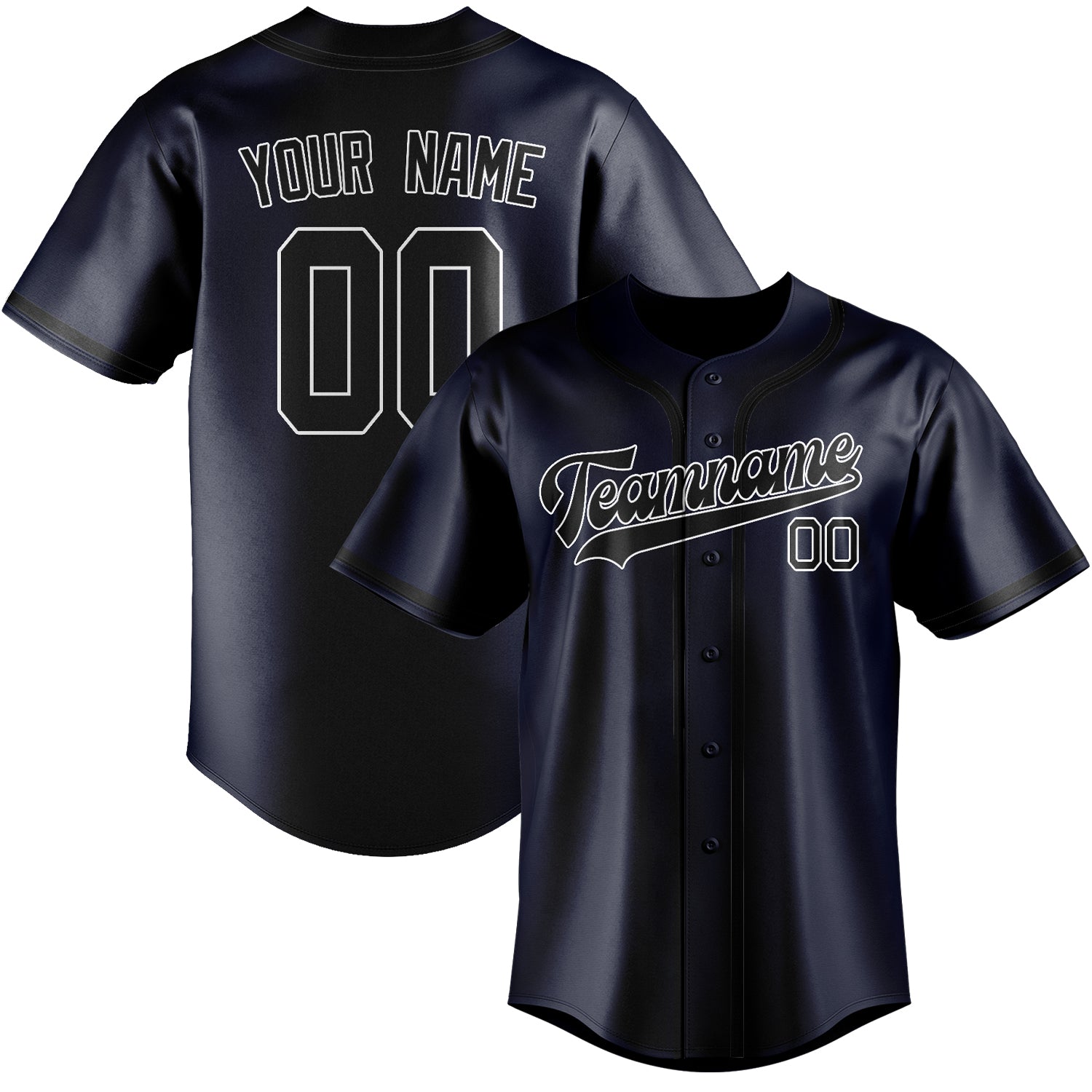 Benutzerdefiniertes Professionelles Stahlblau Schwarz Baseballtrikot