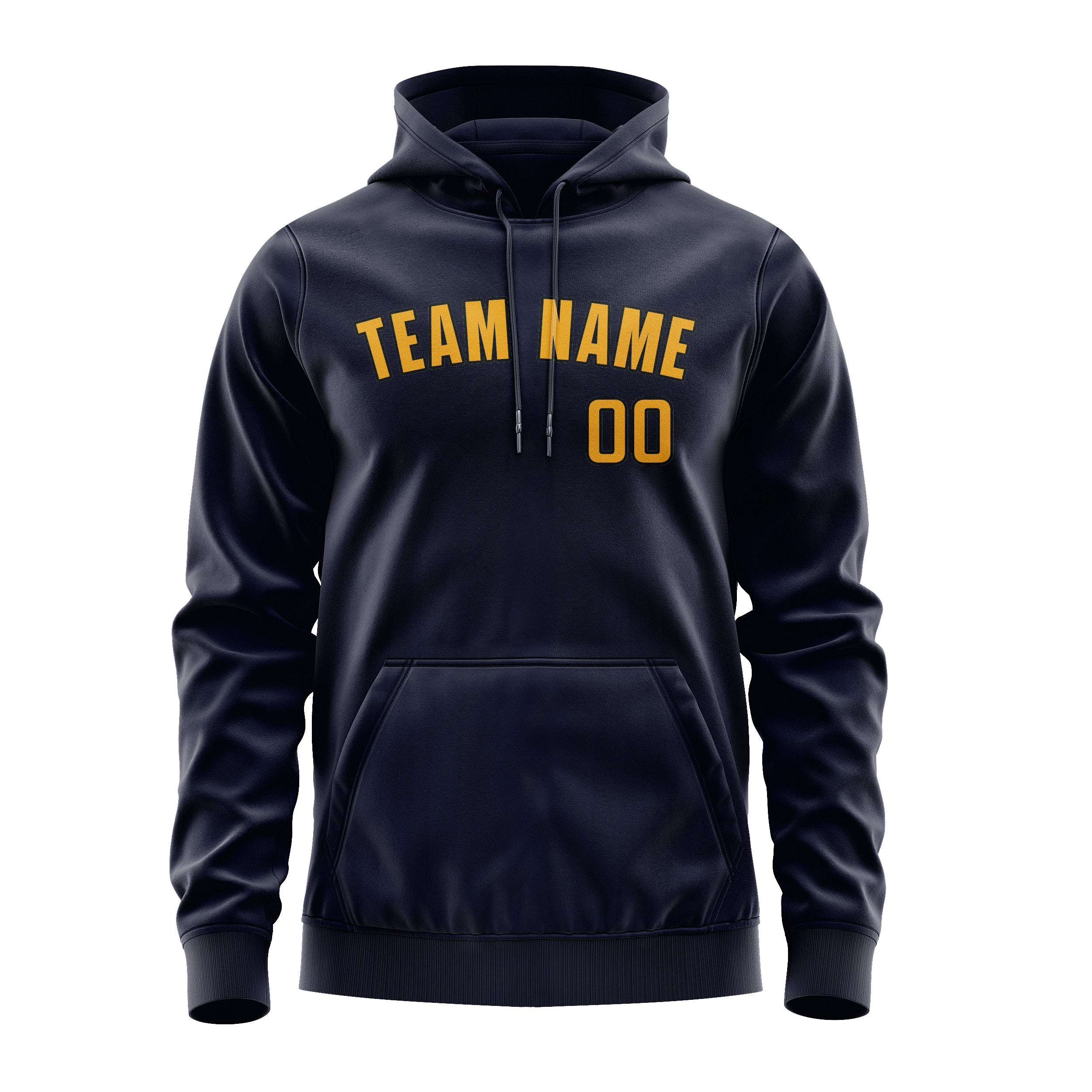 Maßgeschneidertes Stahlblau Gelb Hoodie
