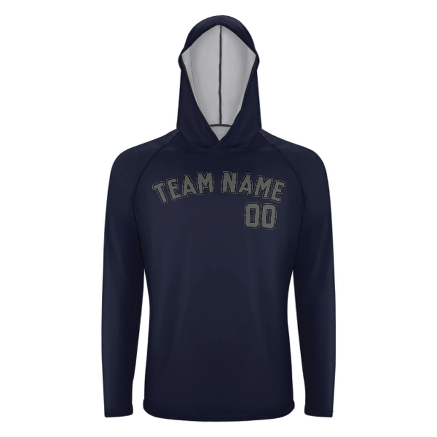 Maßgeschneidertes Stahlblau Dunkelgrau UV-Hoodie