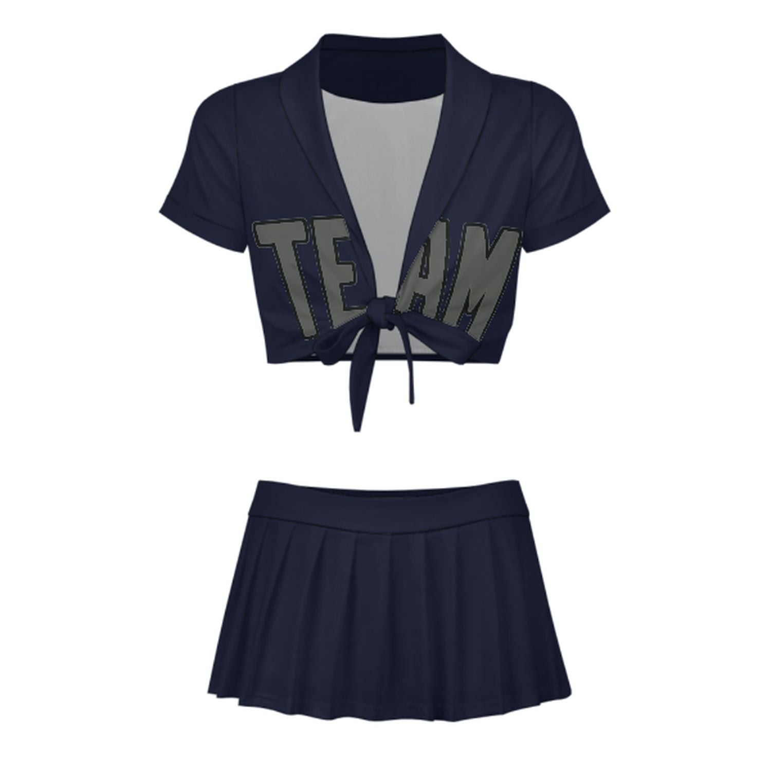 Completo da cheerleader personalizzato blu acciaio grigio scuro
