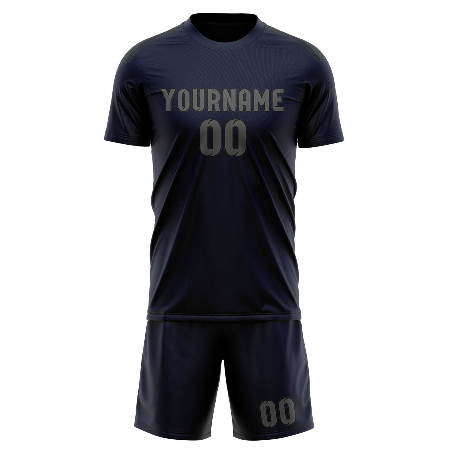Maßgeschneidertes Professionelles Stahlblau Dunkelgrau Fußballtrikot-Set