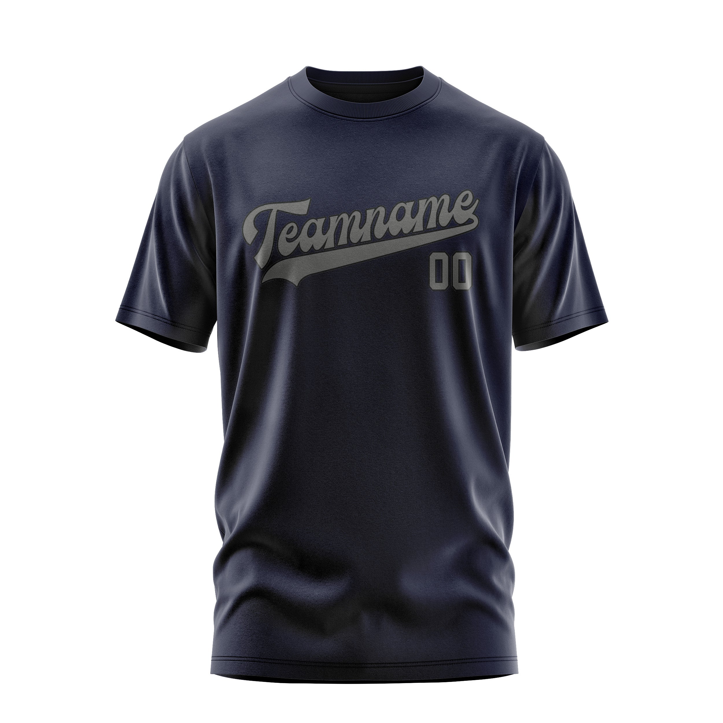 Maßgeschneidertes Stahlblau Dunkelgrau T-Shirt