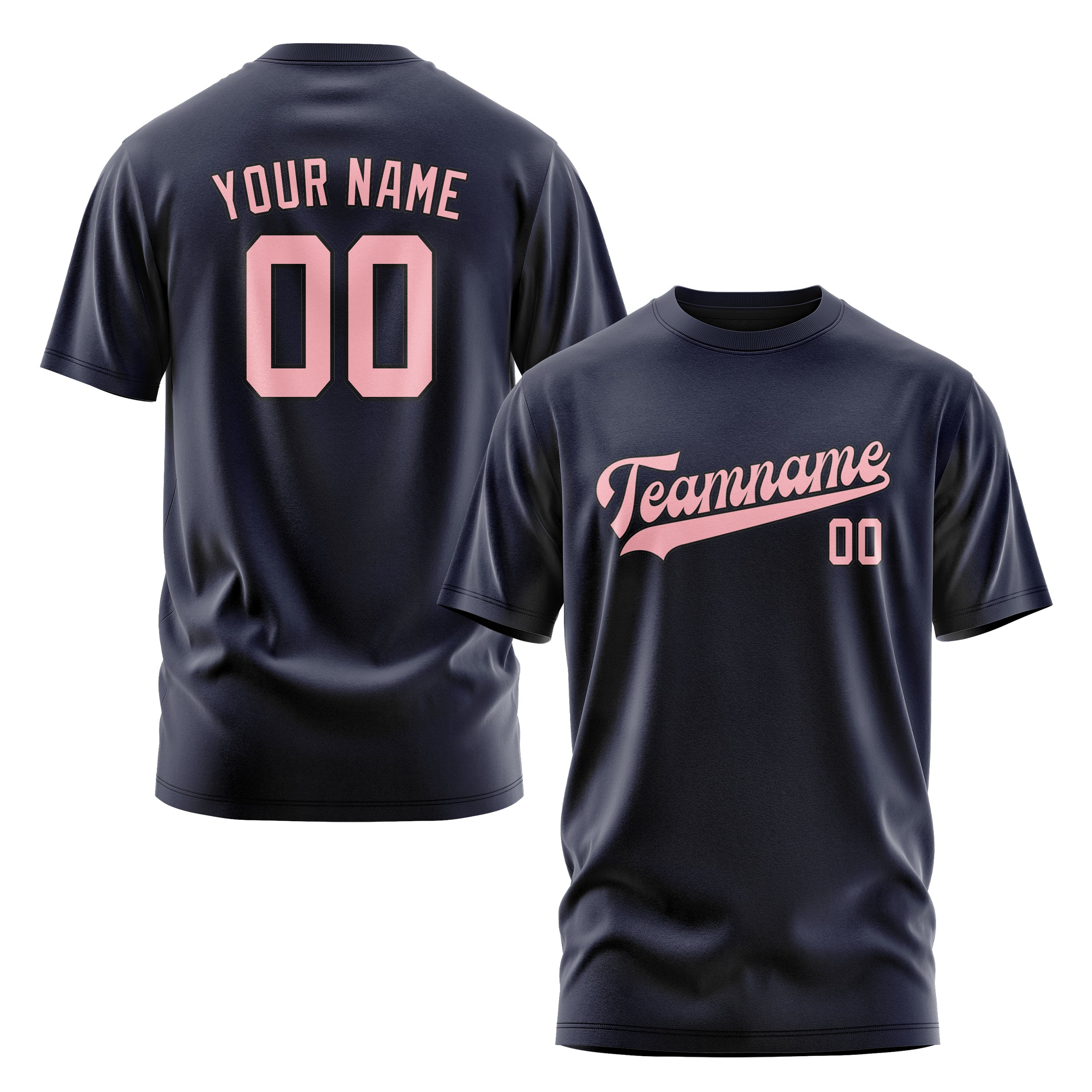 Maßgeschneidertes Stahlblau Rosa T-Shirt