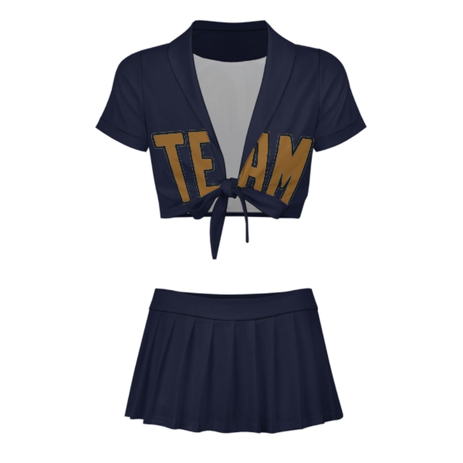 Completo da cheerleader personalizzato blu acciaio e cachi