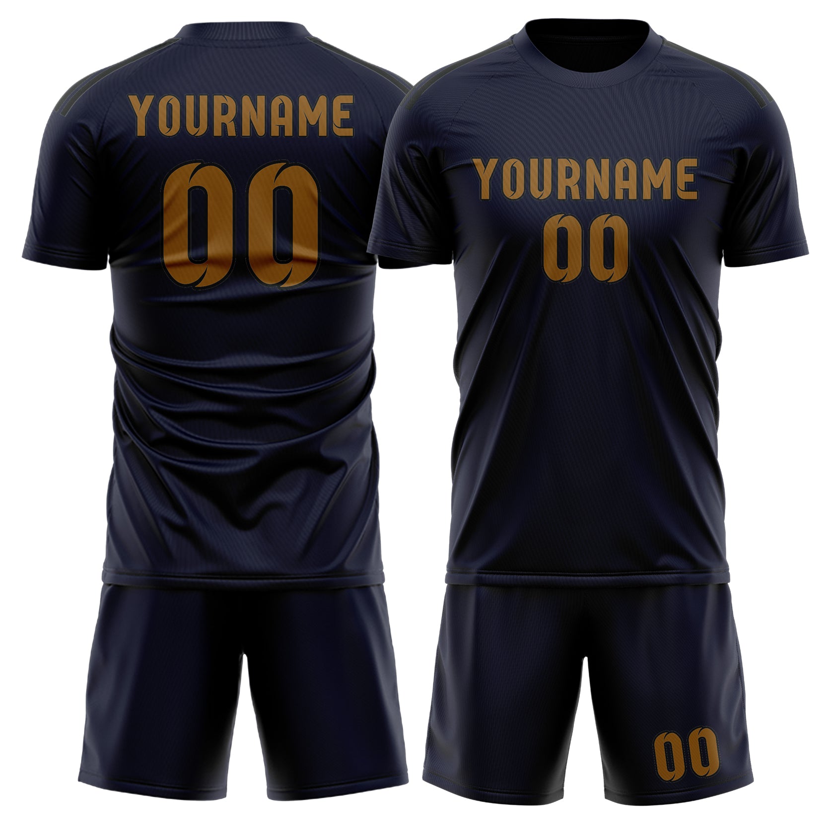Maßgeschneidertes Professionelles Stahlblau Khaki Fußballtrikot-Set