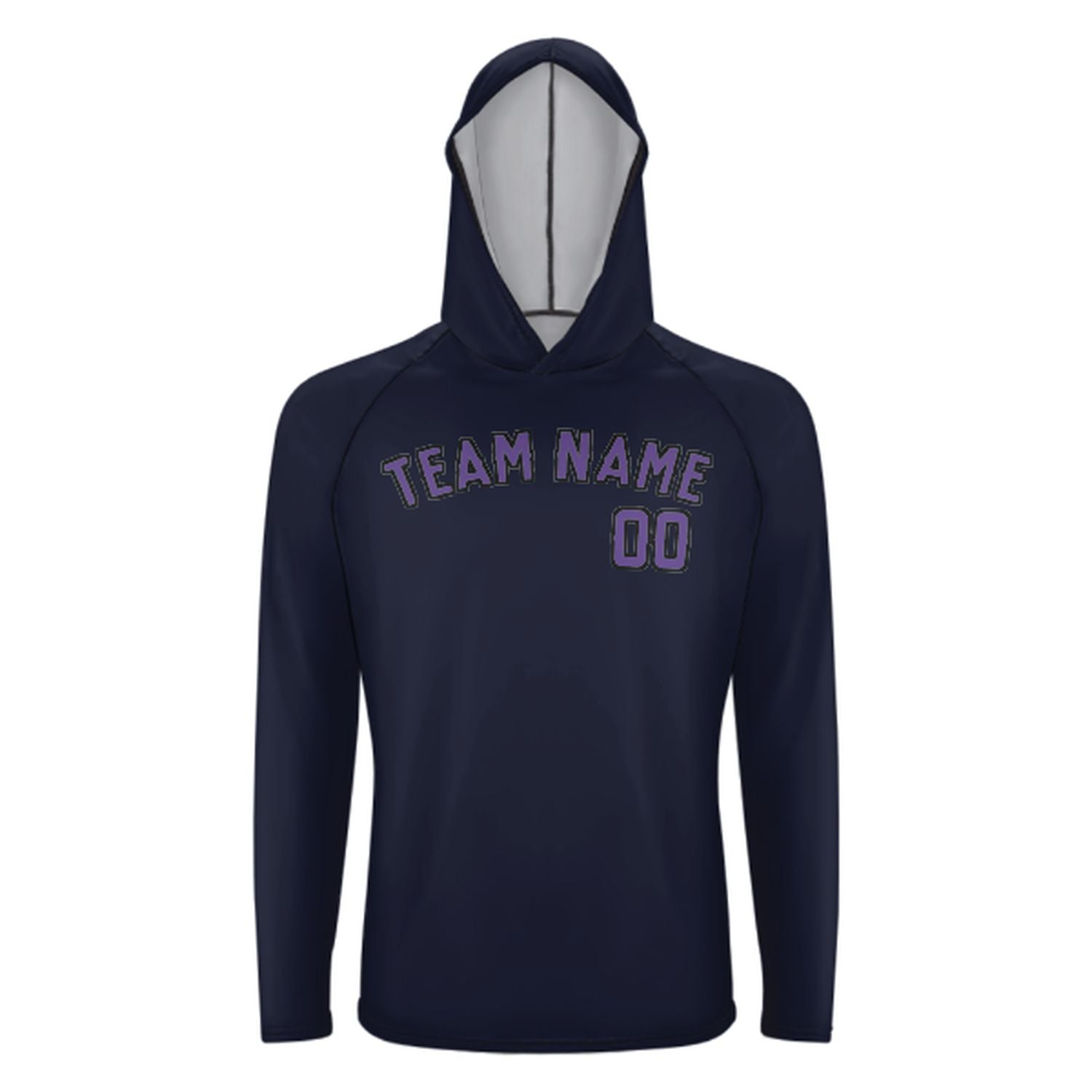 Maßgeschneidertes Stahlblau Lavendel UV-Hoodie