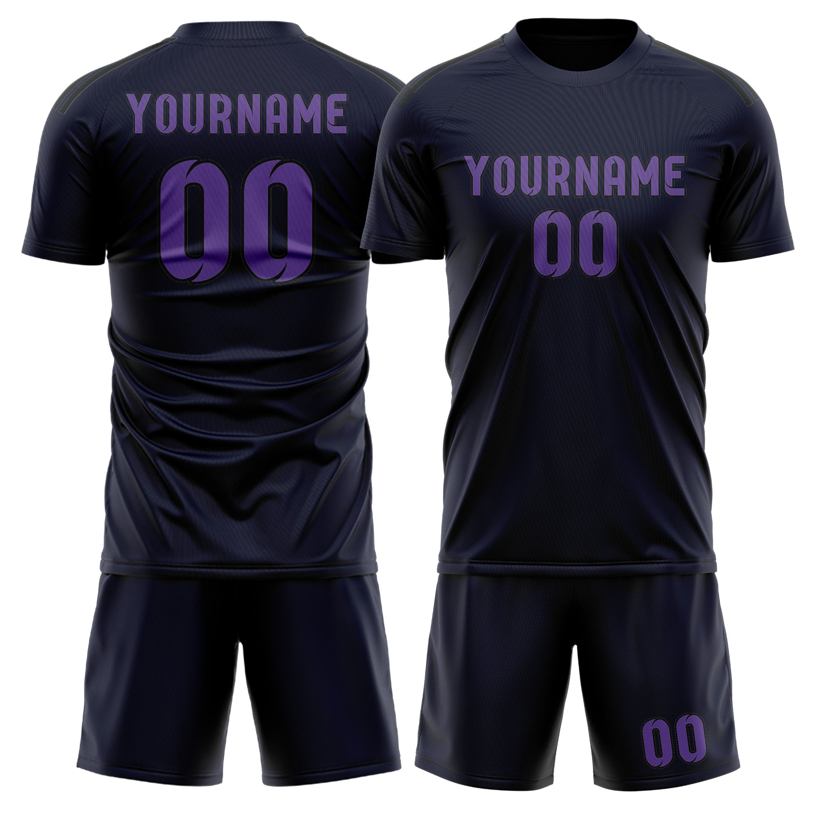 Maßgeschneidertes Professionelles Stahlblau Lavendel Fußballtrikot-Set