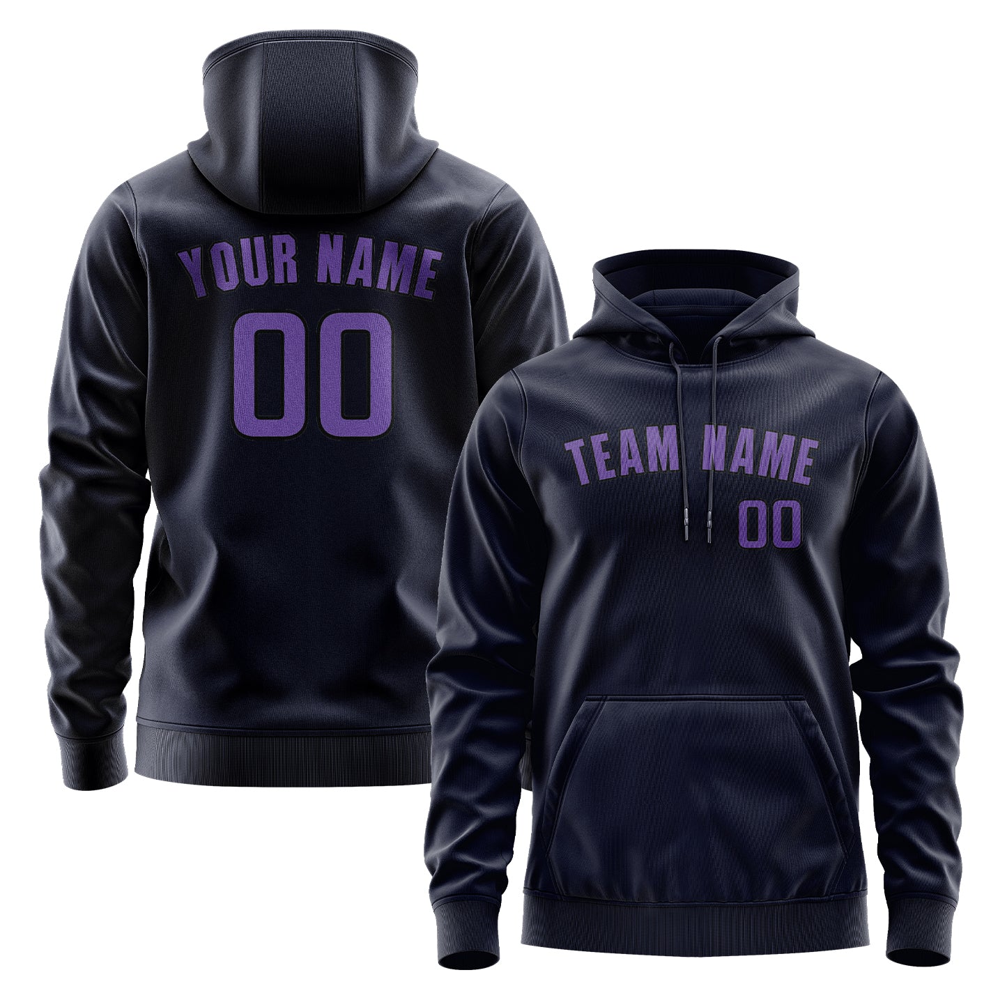 Maßgeschneidertes Stahlblau Lavendel Hoodie