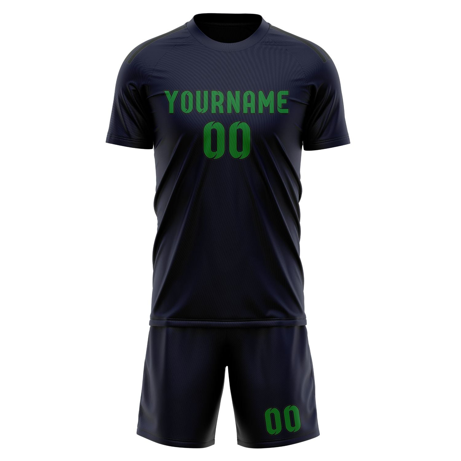 Maßgeschneidertes Professionelles Stahlblau Smaragdgrün Fußballtrikot-Set
