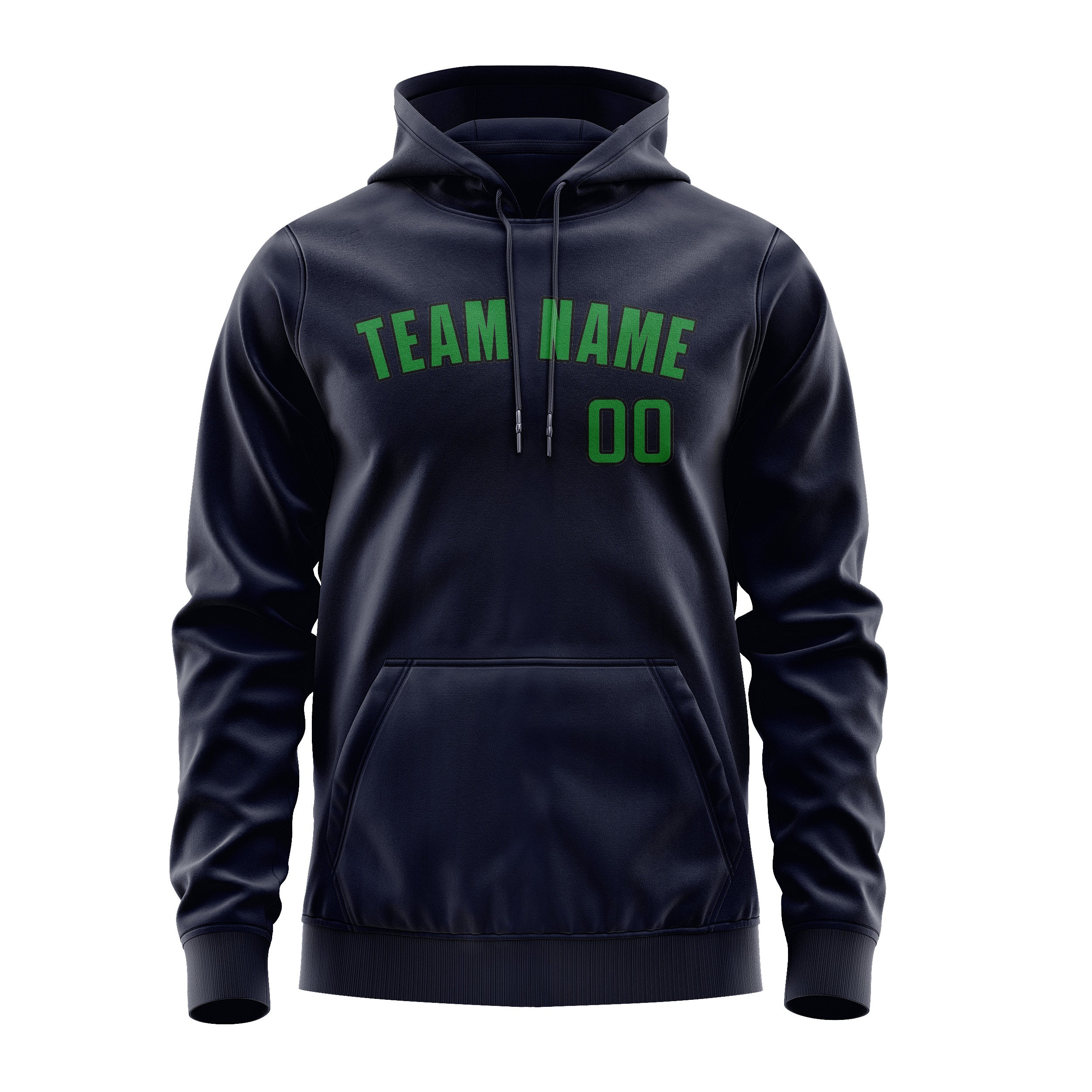 Maßgeschneidertes Stahlblau Smaragdgrün Hoodie