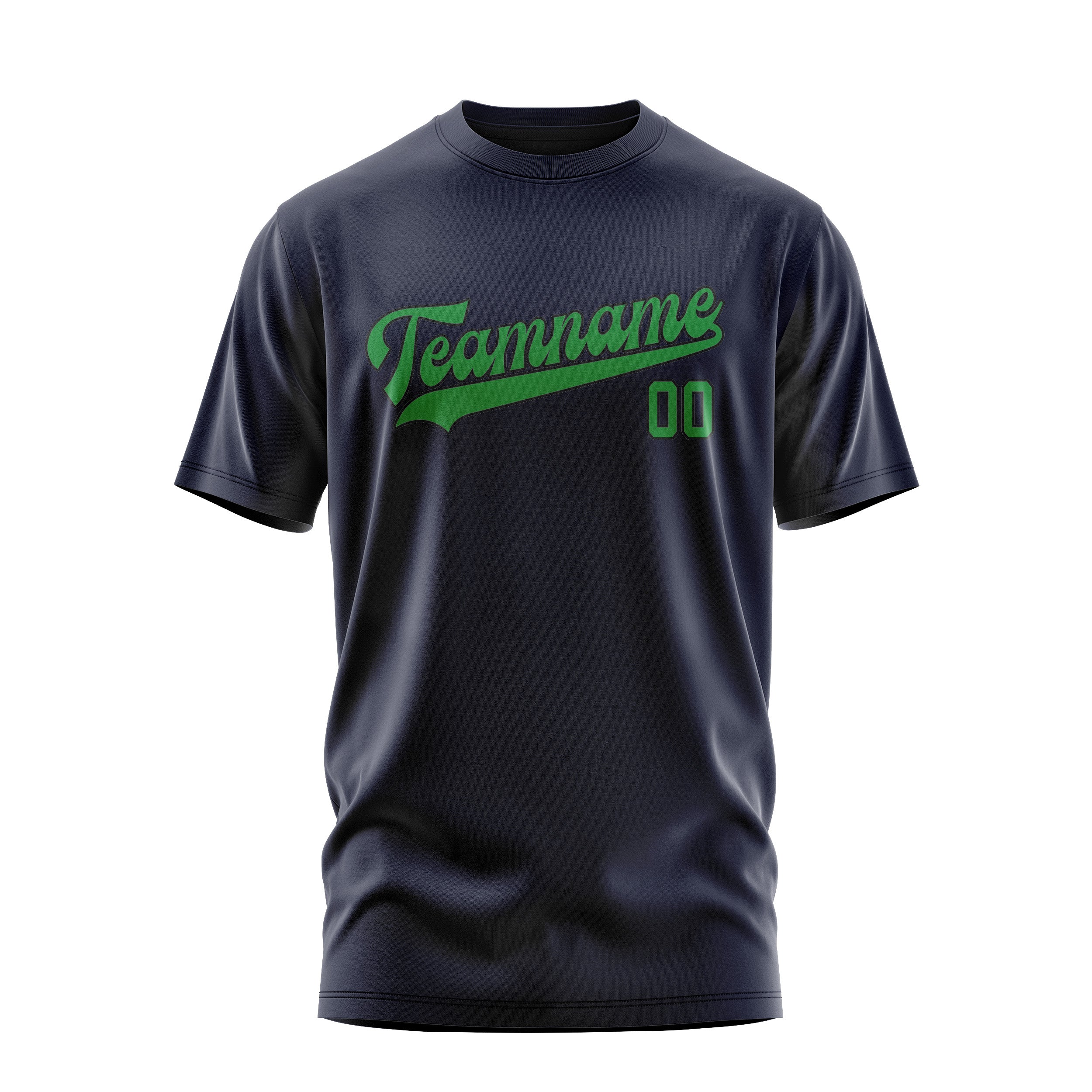 Maßgeschneidertes Stahlblau Smaragdgrün T-Shirt