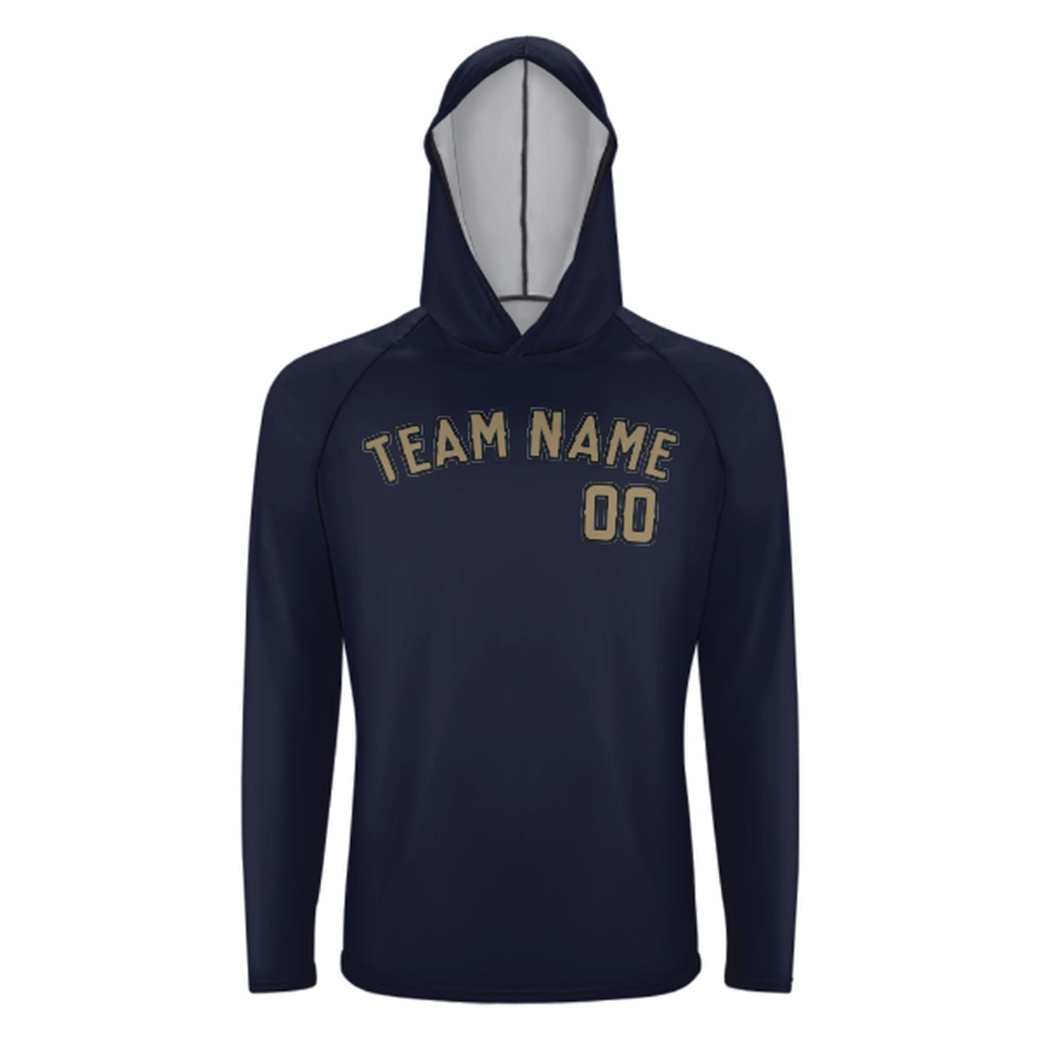 Maßgeschneidertes Stahlblau Hellkhaki UV-Hoodie