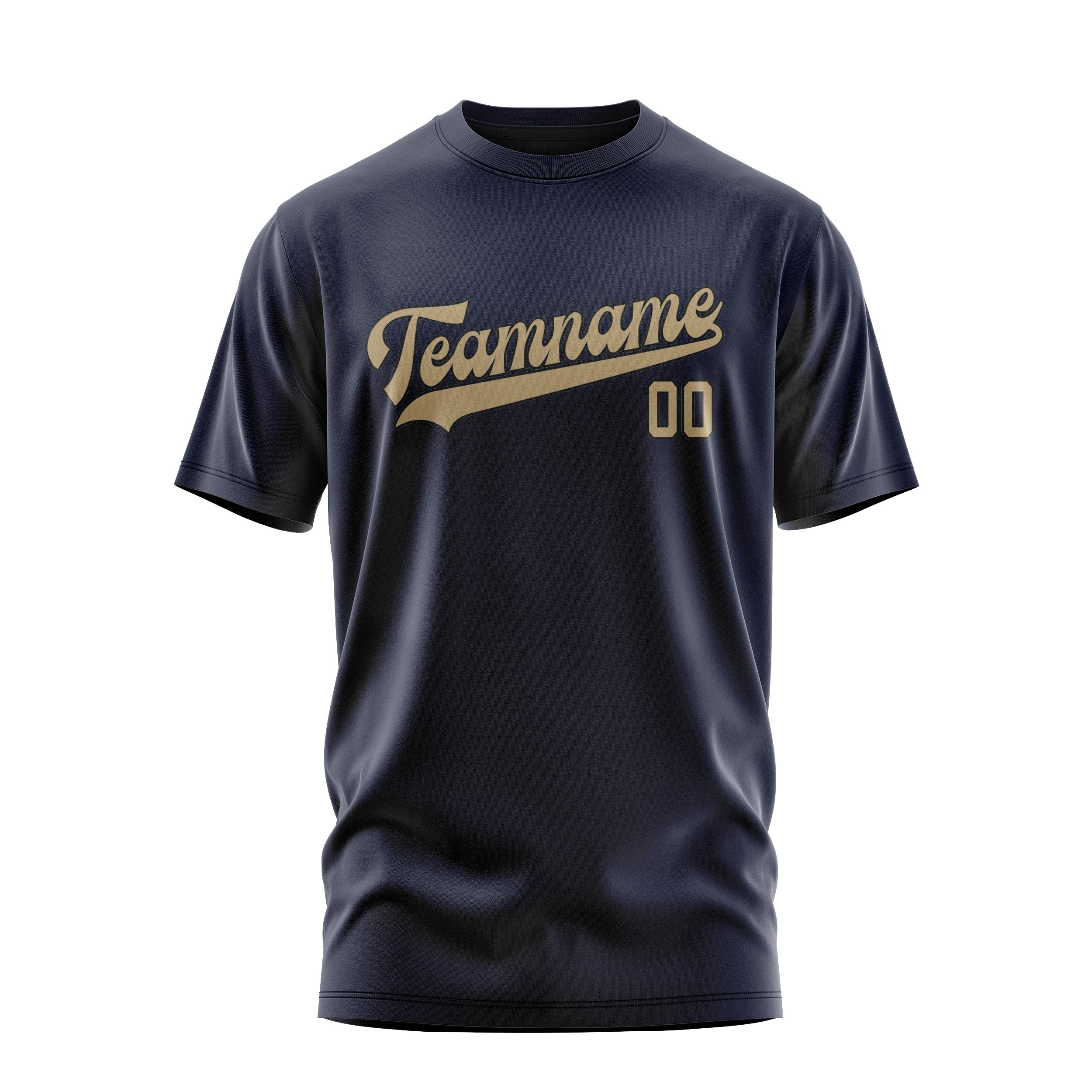 Maßgeschneidertes Stahlblau Hellkhaki T-Shirt