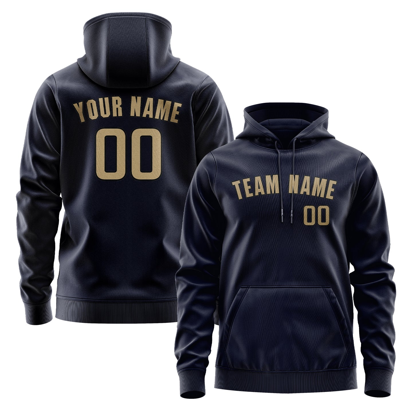 Maßgeschneidertes Stahlblau Hellkhaki Hoodie