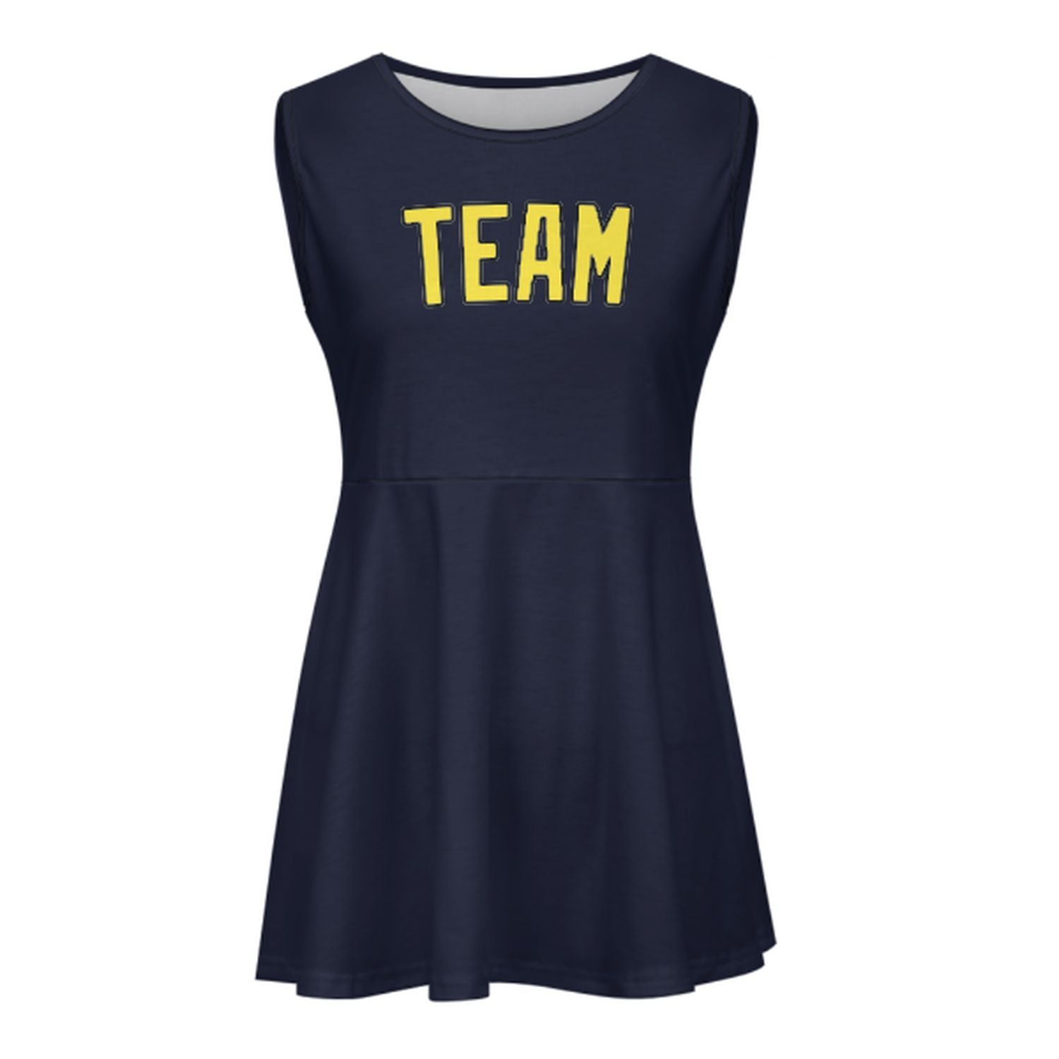 Maßgeschneidertes Stahlblau Blassgelb Cheerleader-Kleid