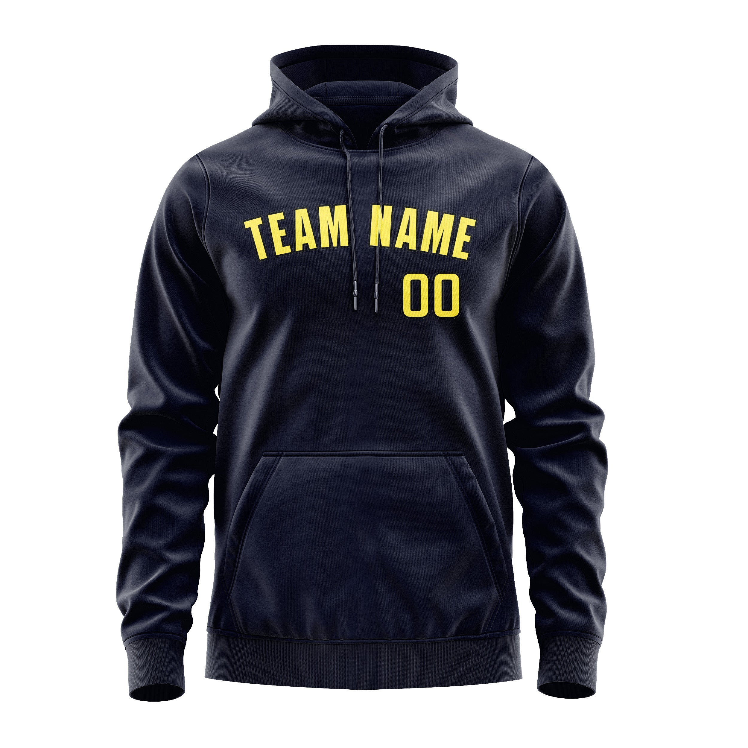 Maßgeschneidertes Stahlblau Blassgelb Hoodie