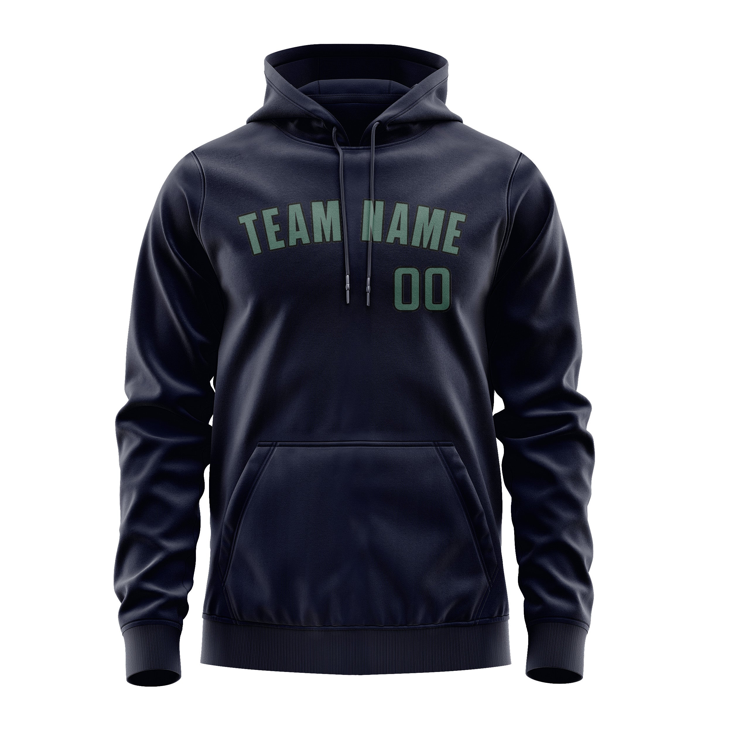 Maßgeschneidertes Stahlblau Blaugrün Hoodie