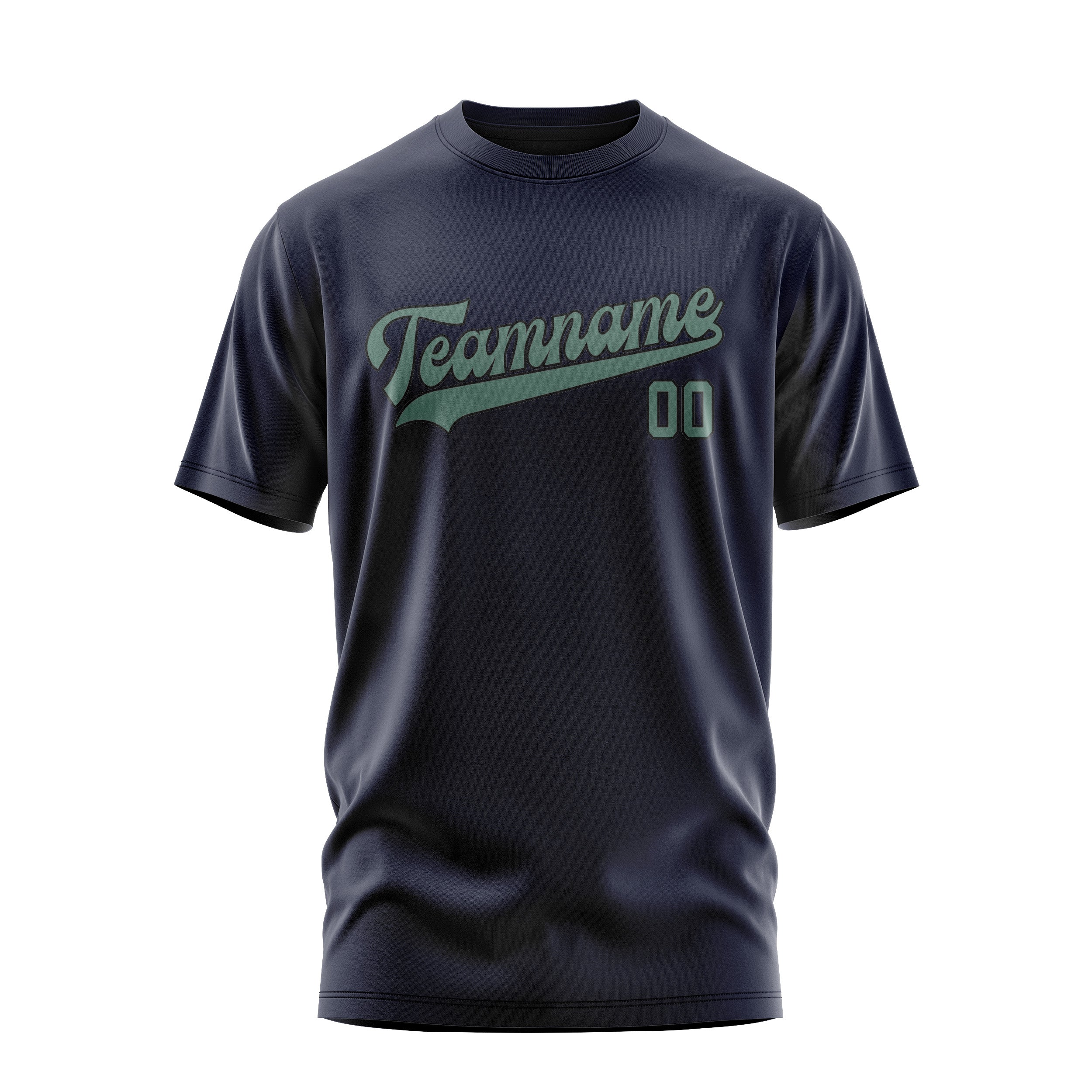 Maßgeschneidertes Stahlblau Blaugrün T-Shirt