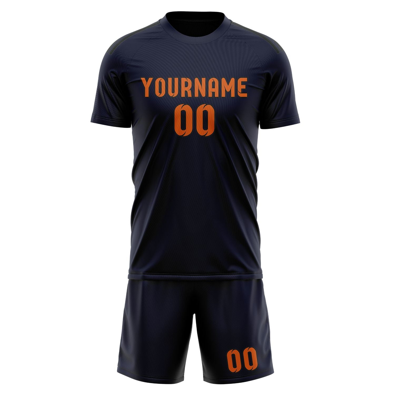 Maßgeschneidertes Professionelles Stahlblau Orange Fußballtrikot-Set