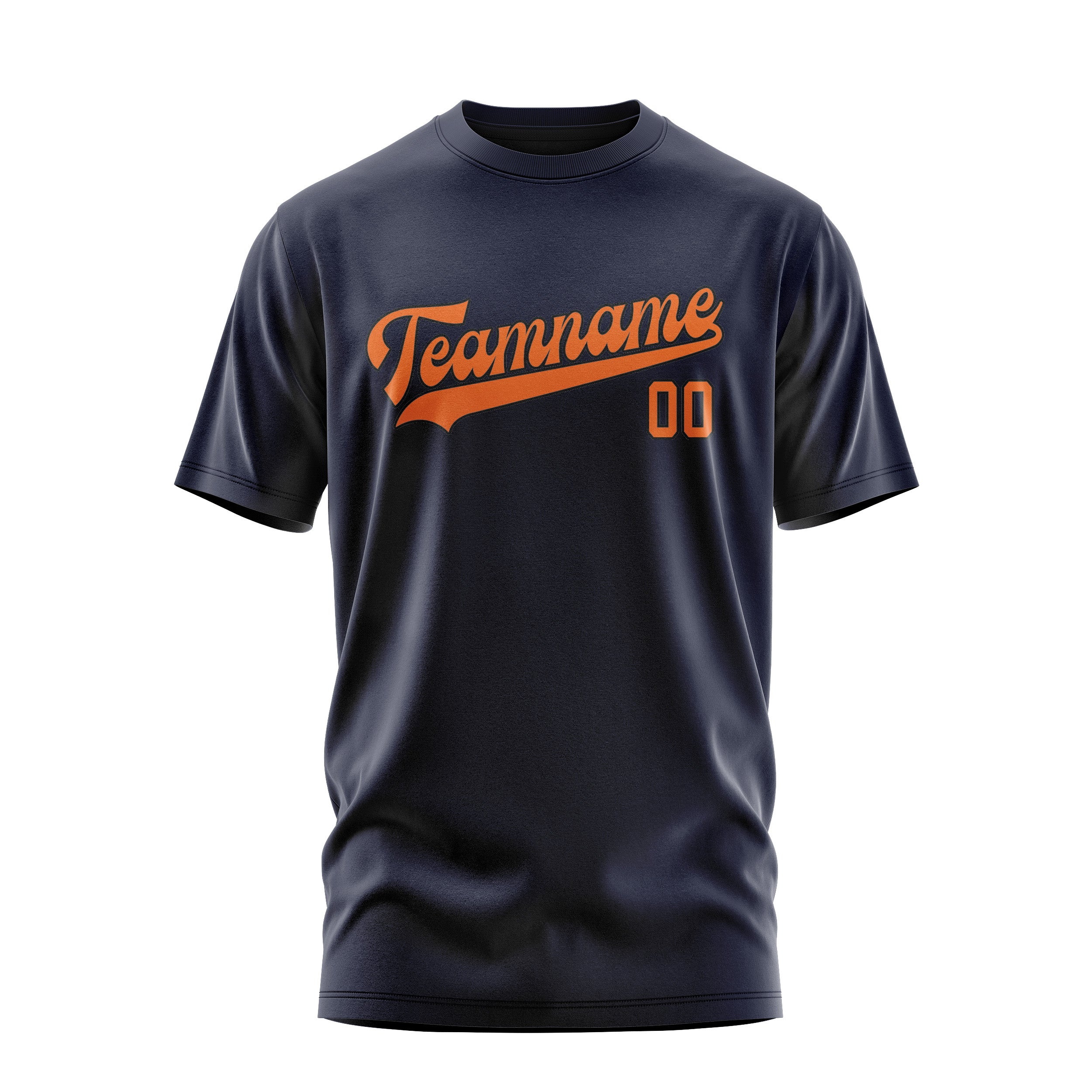 Maßgeschneidertes Stahlblau Orange T-Shirt