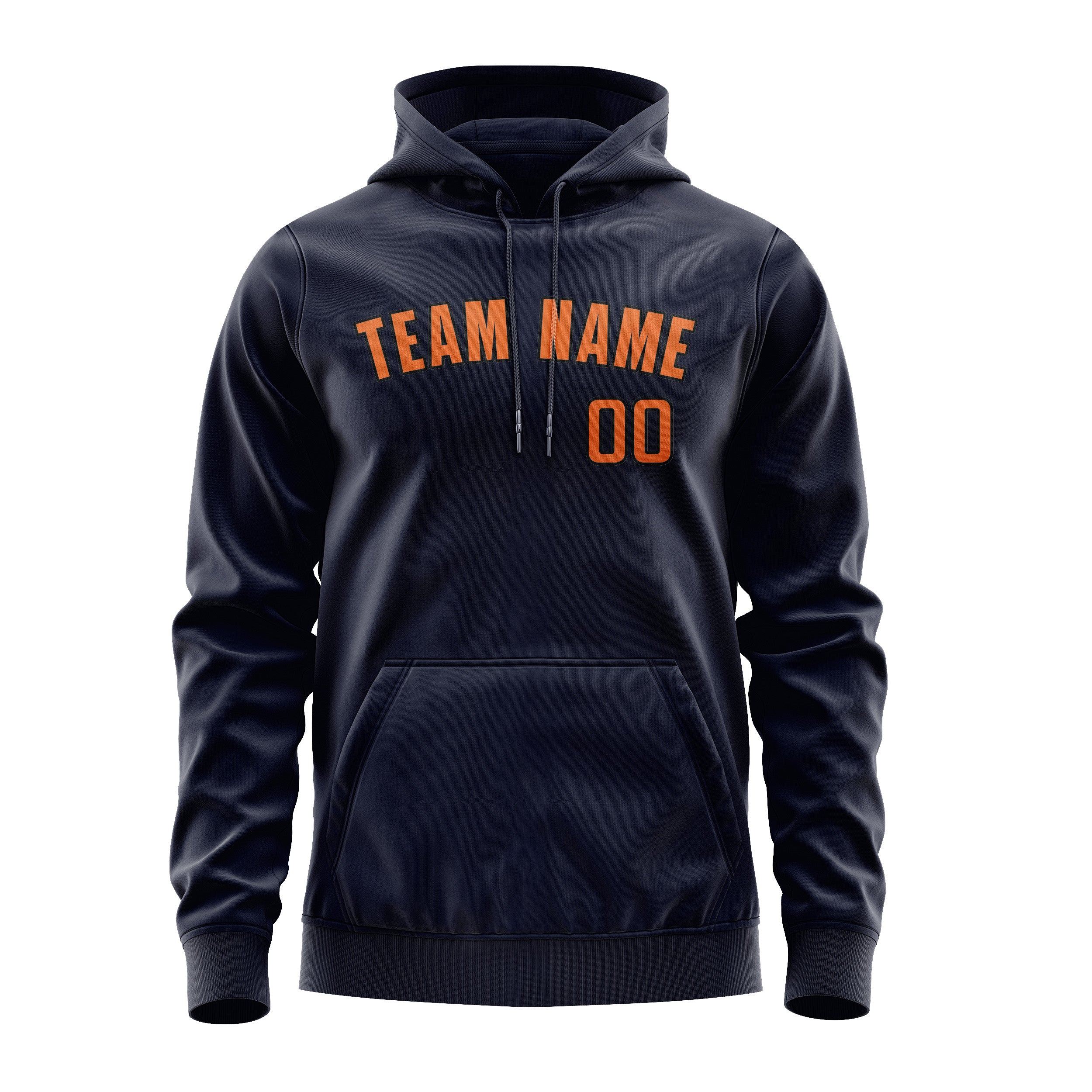 Maßgeschneidertes Stahlblau Orange Hoodie
