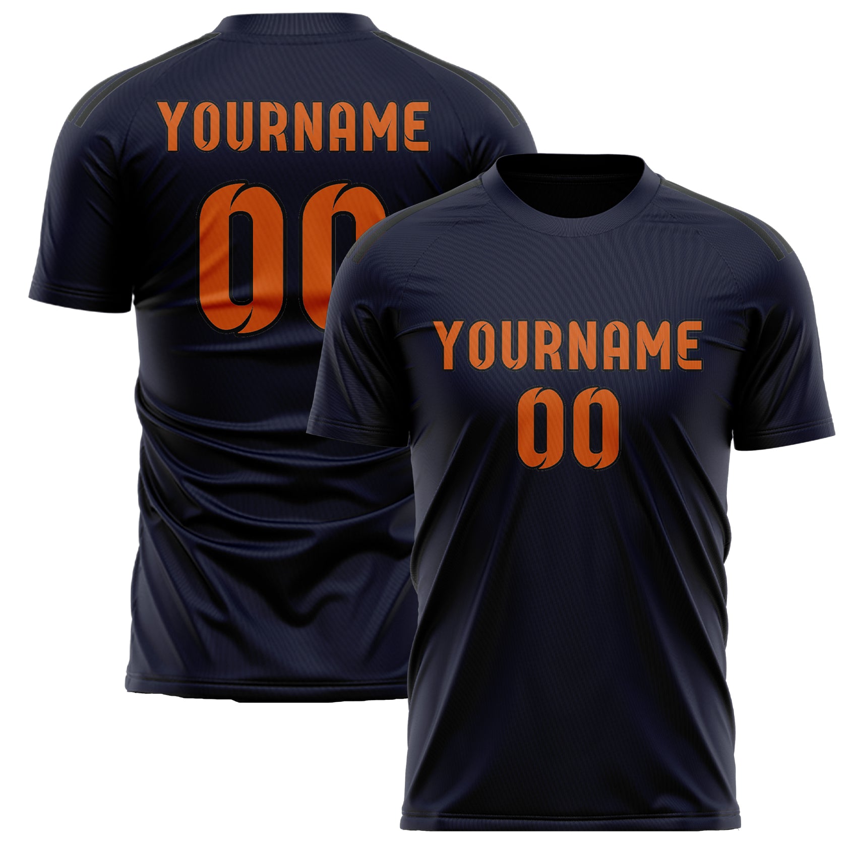 Benutzerdefiniertes Professionelles Stahlblau Orange Fußballtrikot