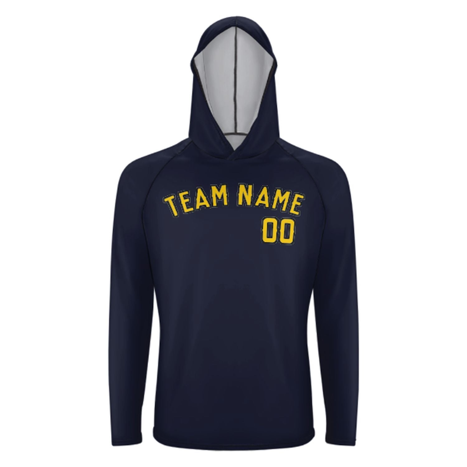 Maßgeschneidertes Stahlblau Gold UV-Hoodie
