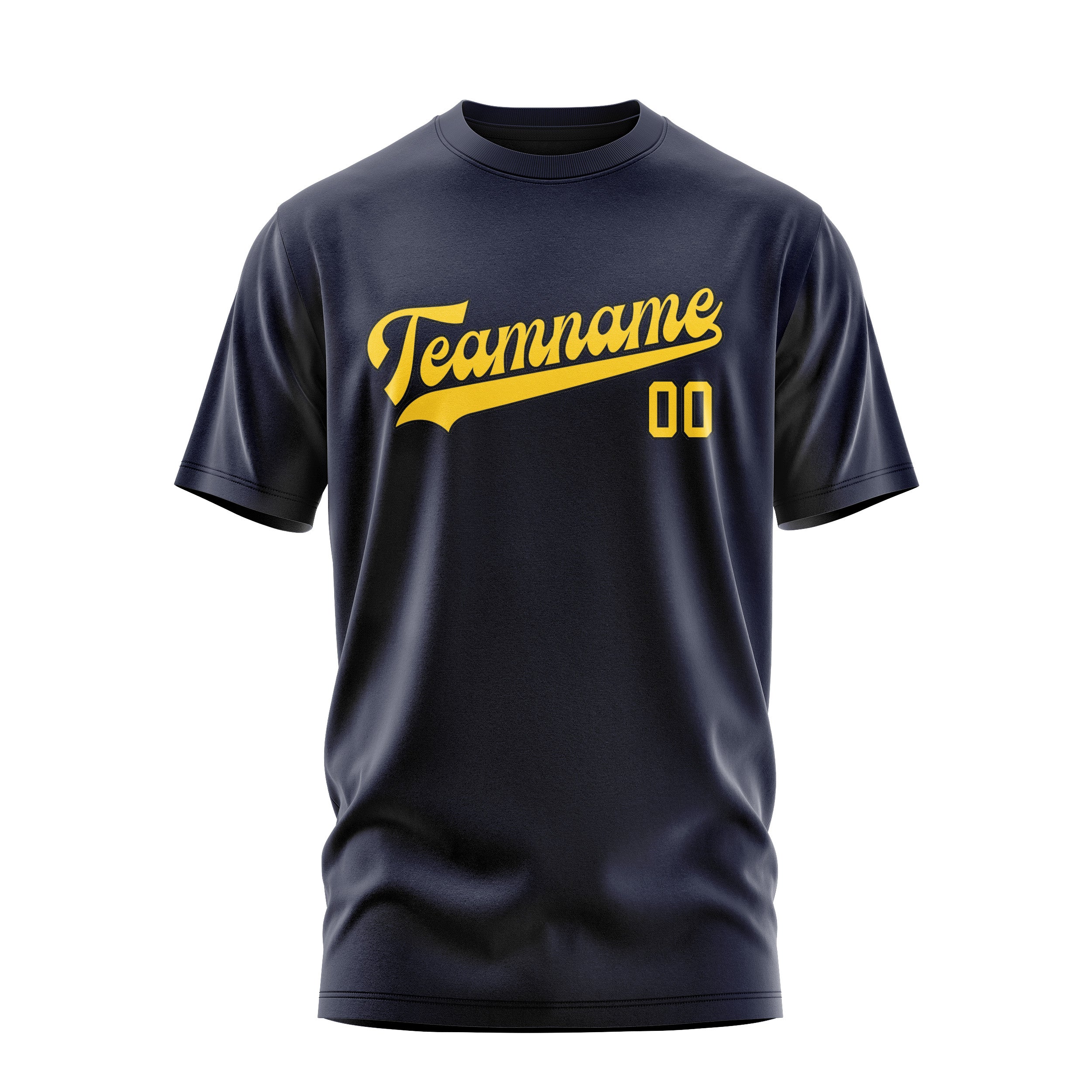 Maßgeschneidertes Stahlblau Gold T-Shirt